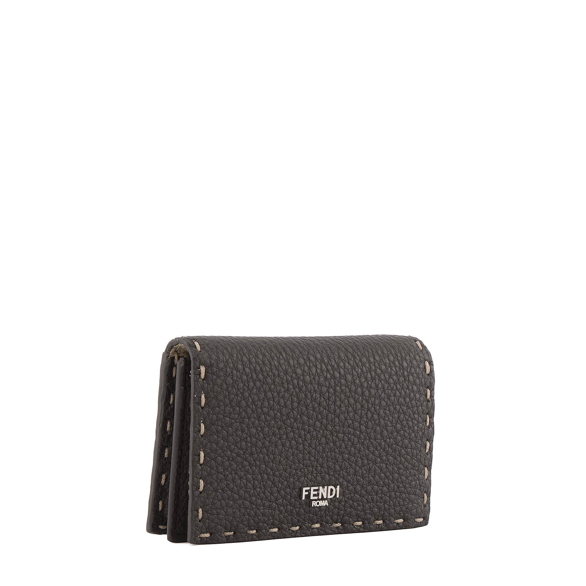 FENDI - Portefeuille Selleria Fendi en cuir grainé marron