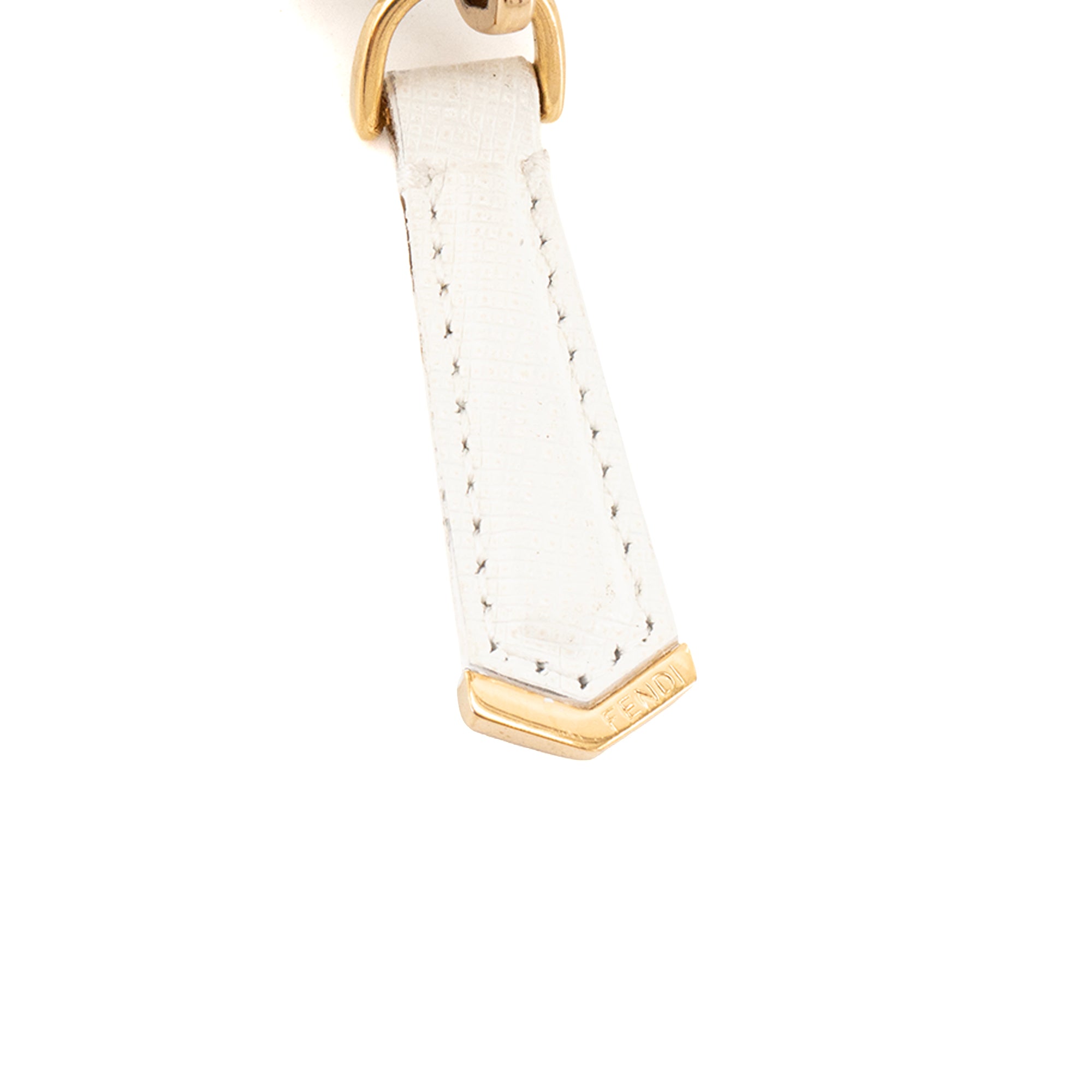 FENDI - Portefeuille Zippy Karlito Karl Lagerfeld x Fendi en cuir grainé blanc édition limitée