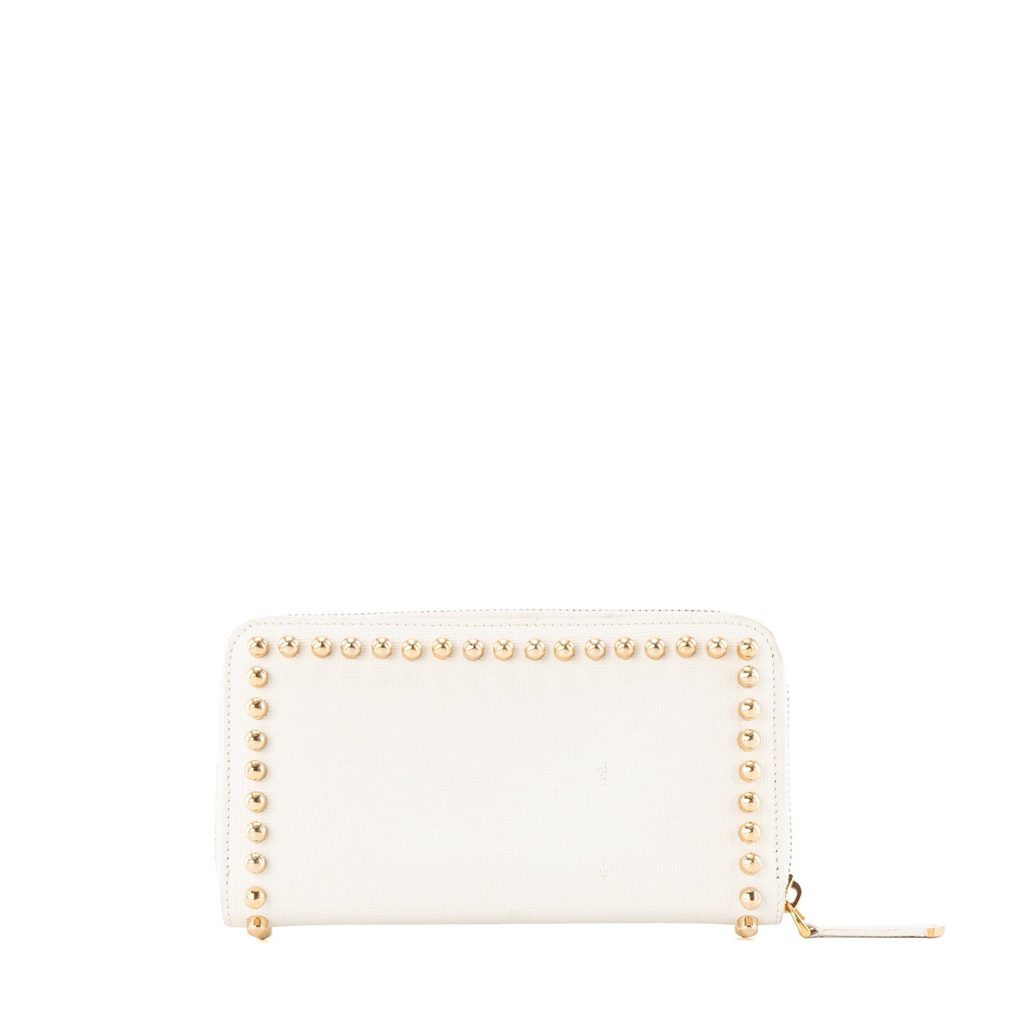 FENDI - Portefeuille Zippy Karlito Karl Lagerfeld x Fendi en cuir grainé blanc édition limitée