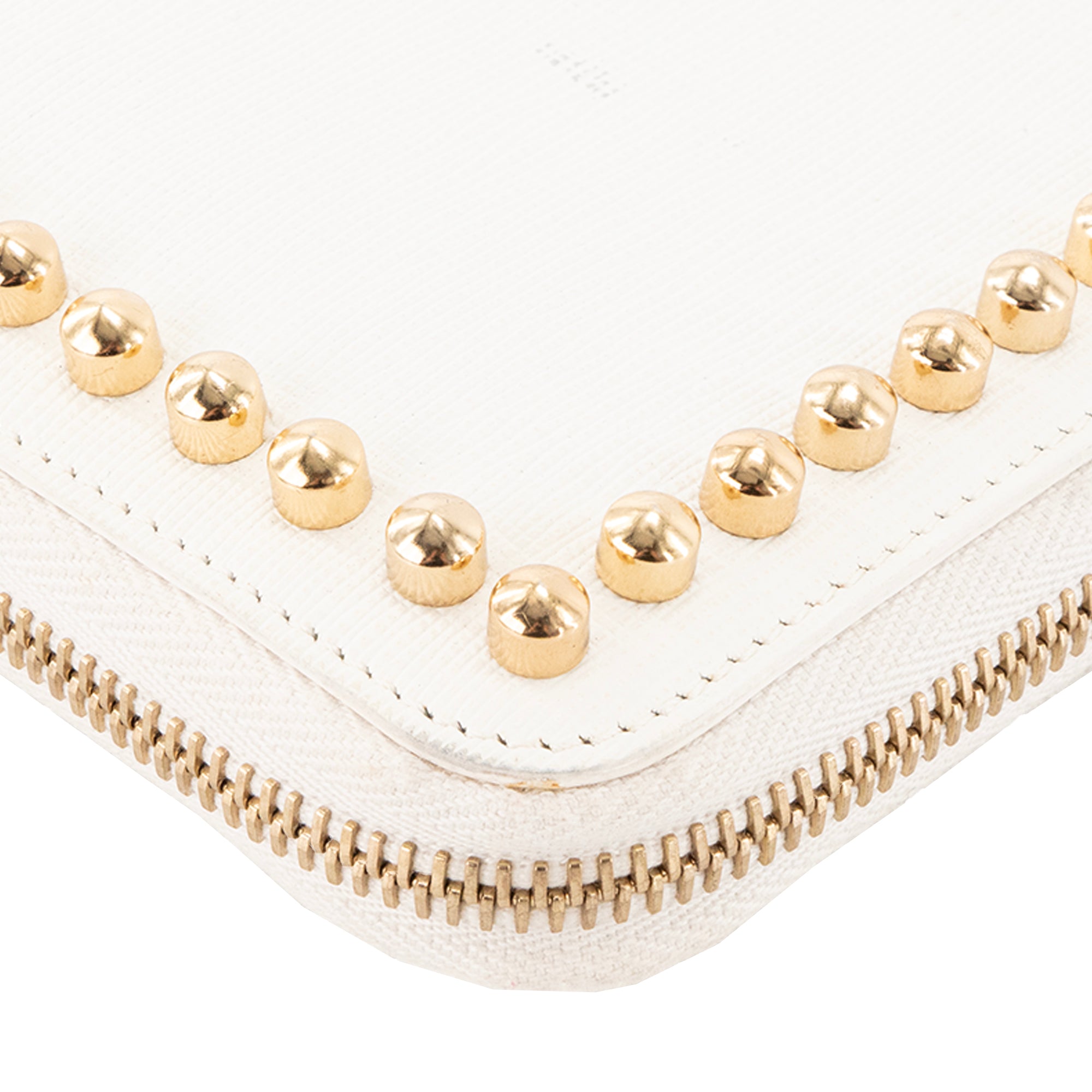 FENDI - Portefeuille Zippy Karlito Karl Lagerfeld x Fendi en cuir grainé blanc édition limitée
