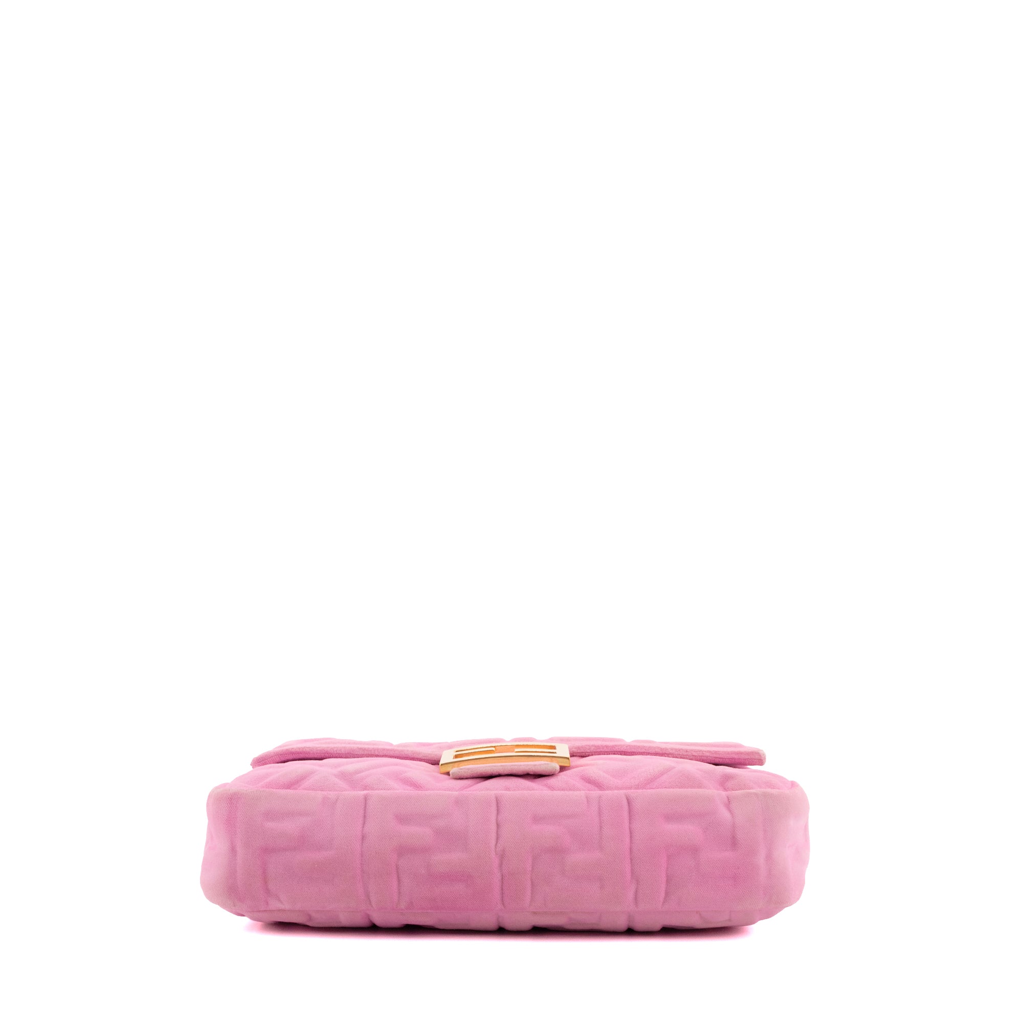 FENDI - Sac à bandoulière Baguette Fendi en velours embossé zucca rose
