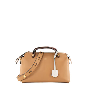 FENDI - Sac à bandoulière By The Way Medium Fendi en cuir lisse tricolore marron et beige