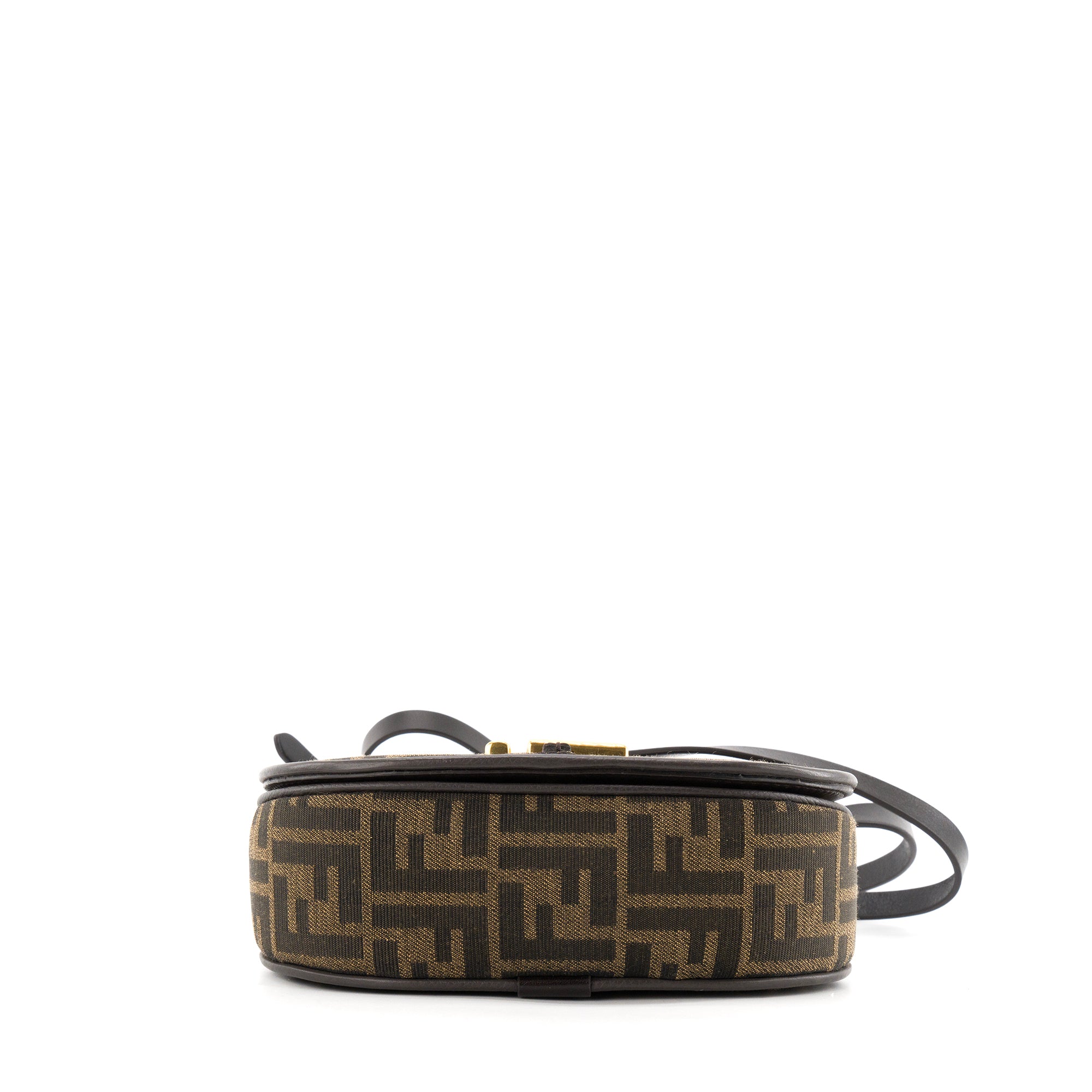 FENDI - Sac à bandoulière C'Mon PM Fendi en toile monogrammée et cuir lisse marron