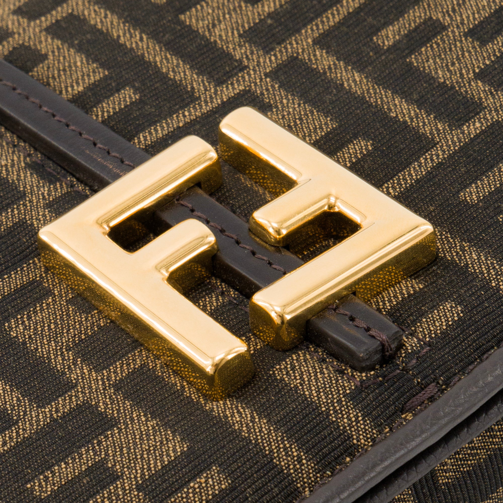 FENDI - Sac à bandoulière C'Mon PM Fendi en toile monogrammée et cuir lisse marron
