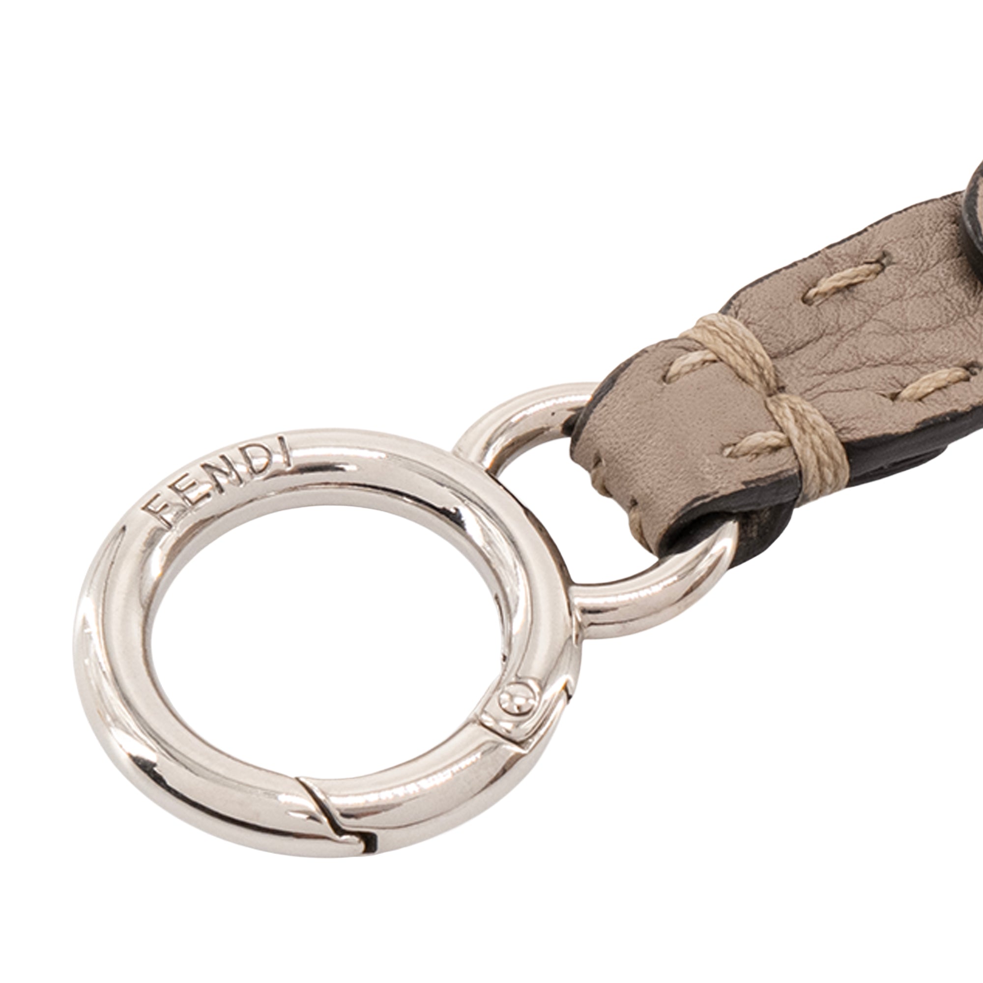 FENDI - Sac à bandoulière Peekaboo mini Fendi en cuir grainé taupe et anse en python