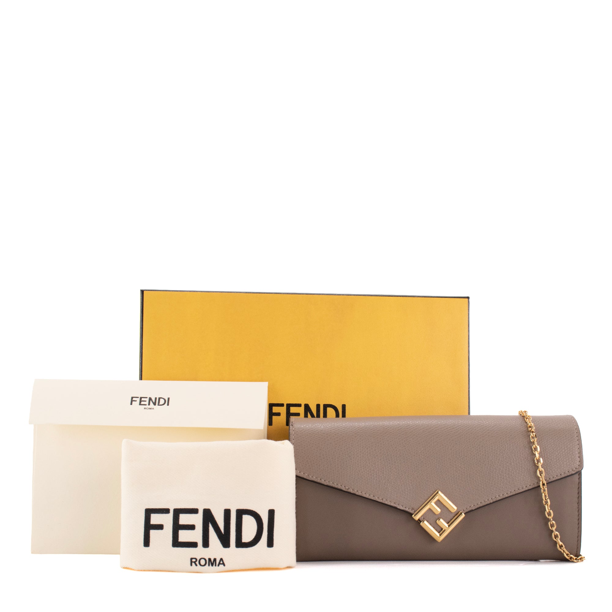 FENDI - Sac à bandoulière Wallet On Chain Diamonds Fendi en cuir gris