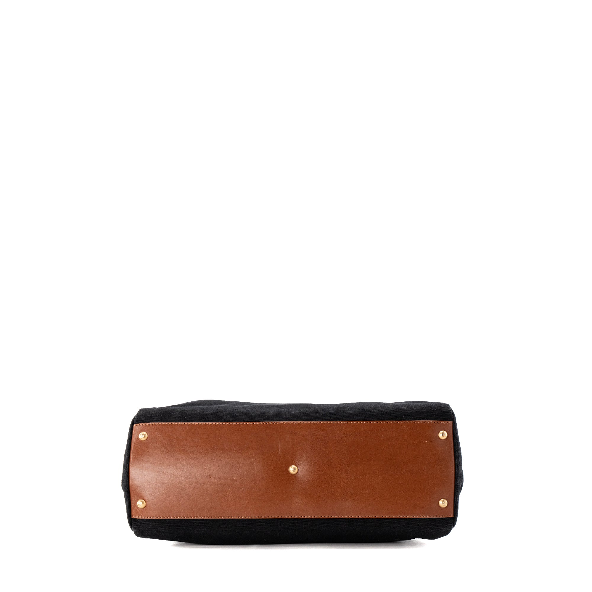 FENDI - Large model Peekaboo handbag in black canvas and leather