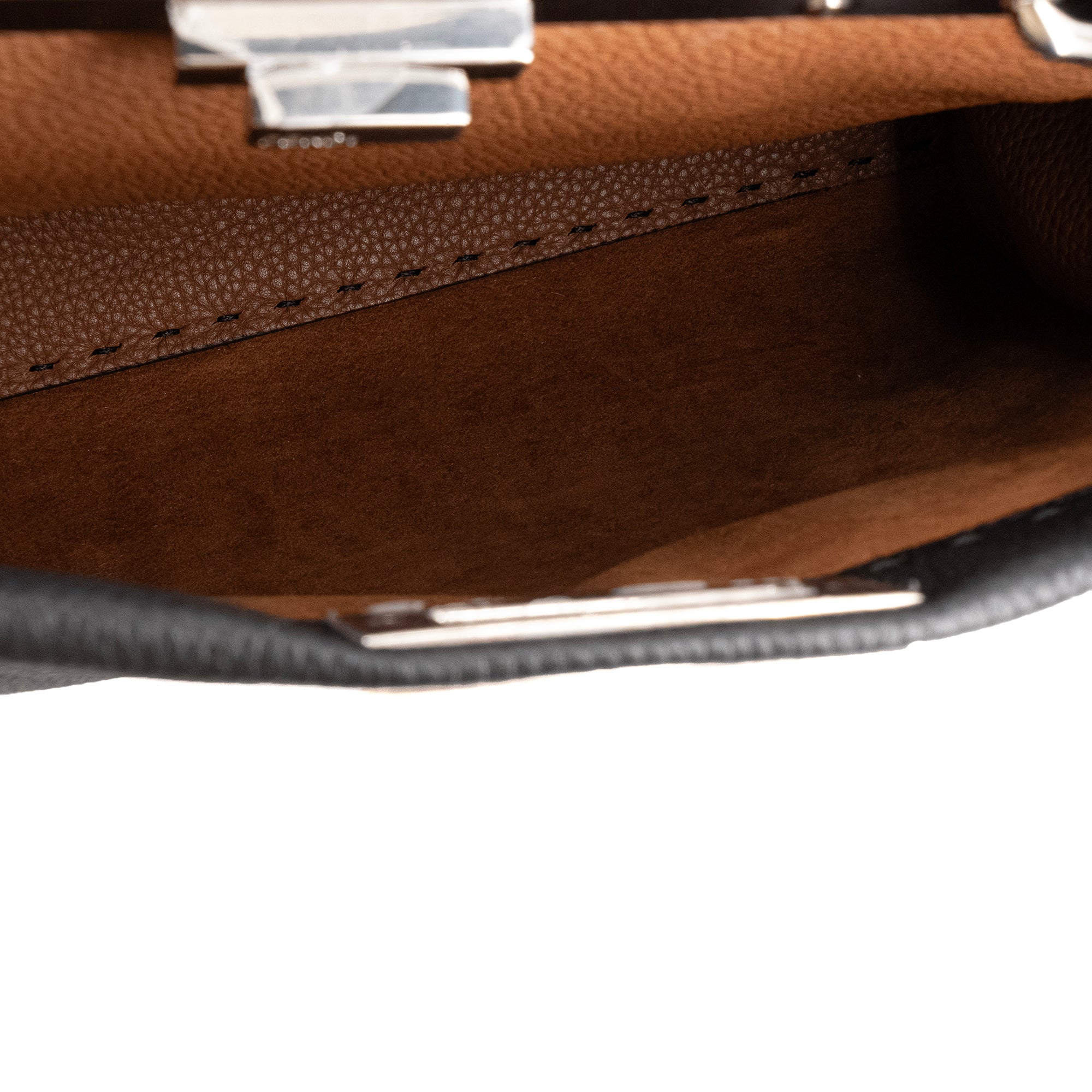 FENDI - Sac à main Peekaboo medium Fendi en cuir grainé noir