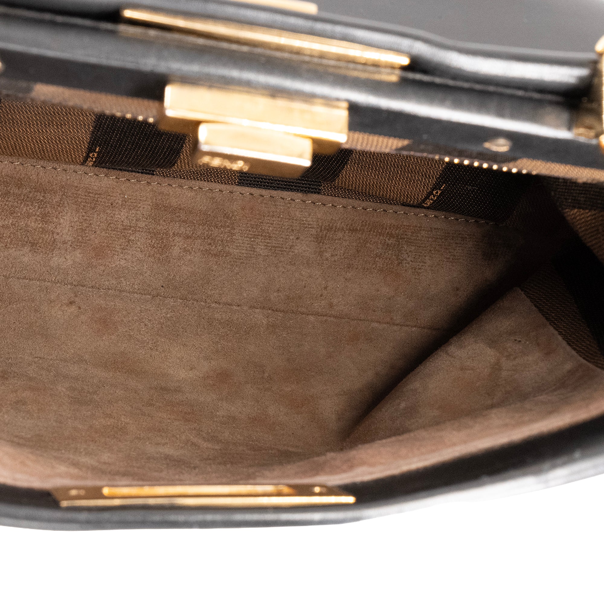 FENDI - Sac à main Peekaboo medium Fendi en cuir lisse noir