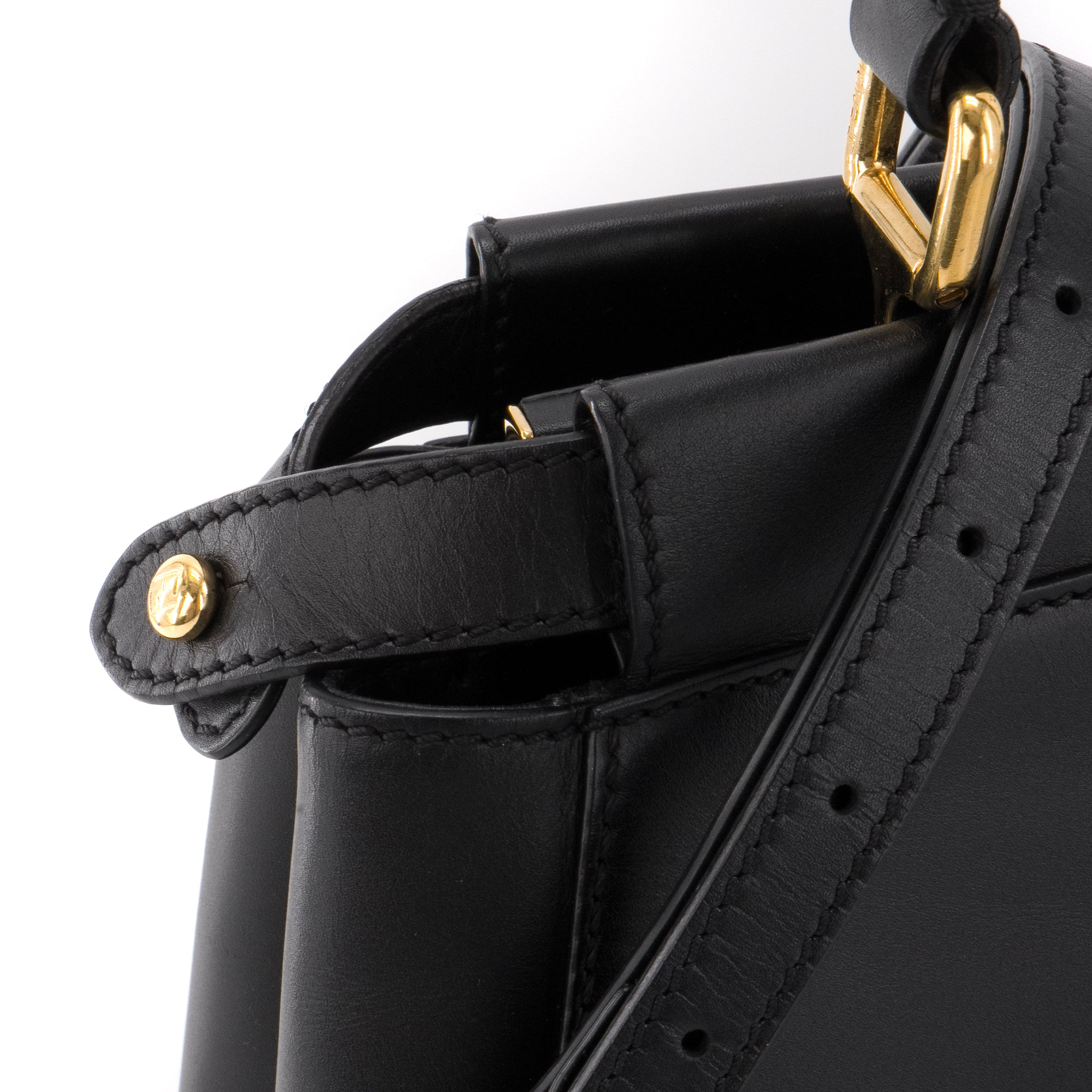 FENDI - Sac à main Peekaboo medium Fendi en cuir lisse noir