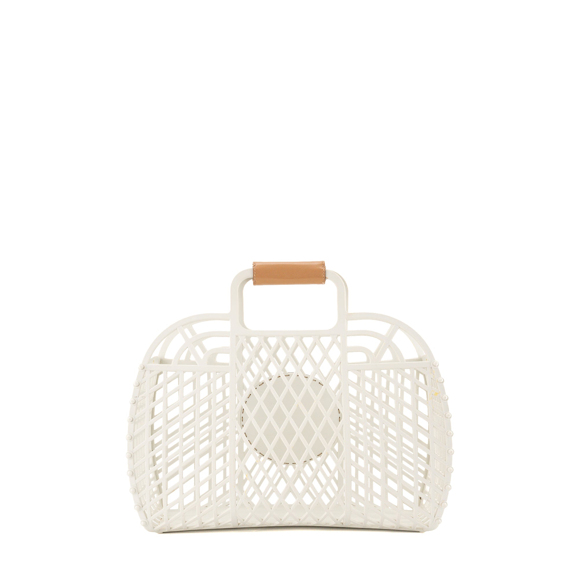 FENDI - Sac cabas Basket Fendi en PVC blanc et cuir marron
