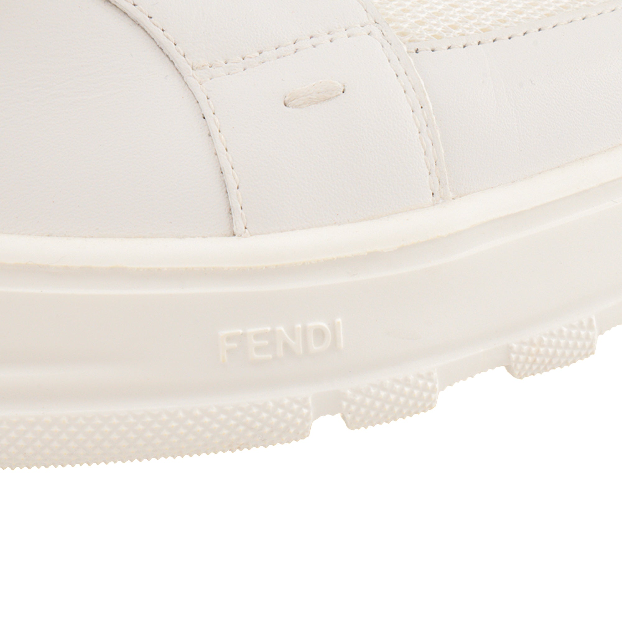 FENDI - Sneakers montantes Fendi en cuir blanc et toile monogrammée (T41)