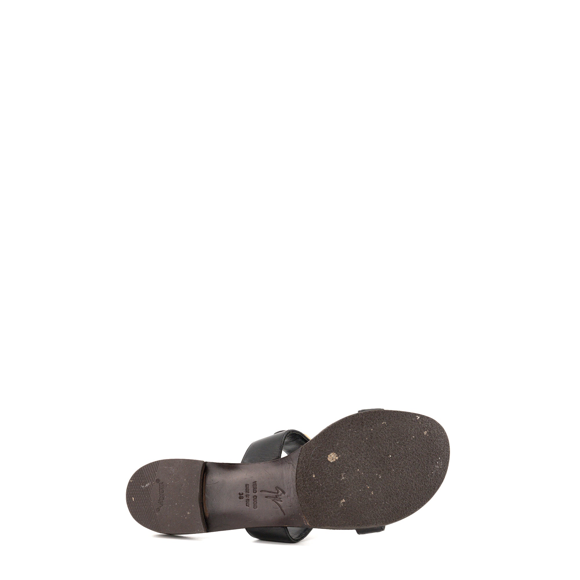 GIUSEPPE ZANOTTI - Sandales Giuseppe Zanotti en cuir noir (T38)
