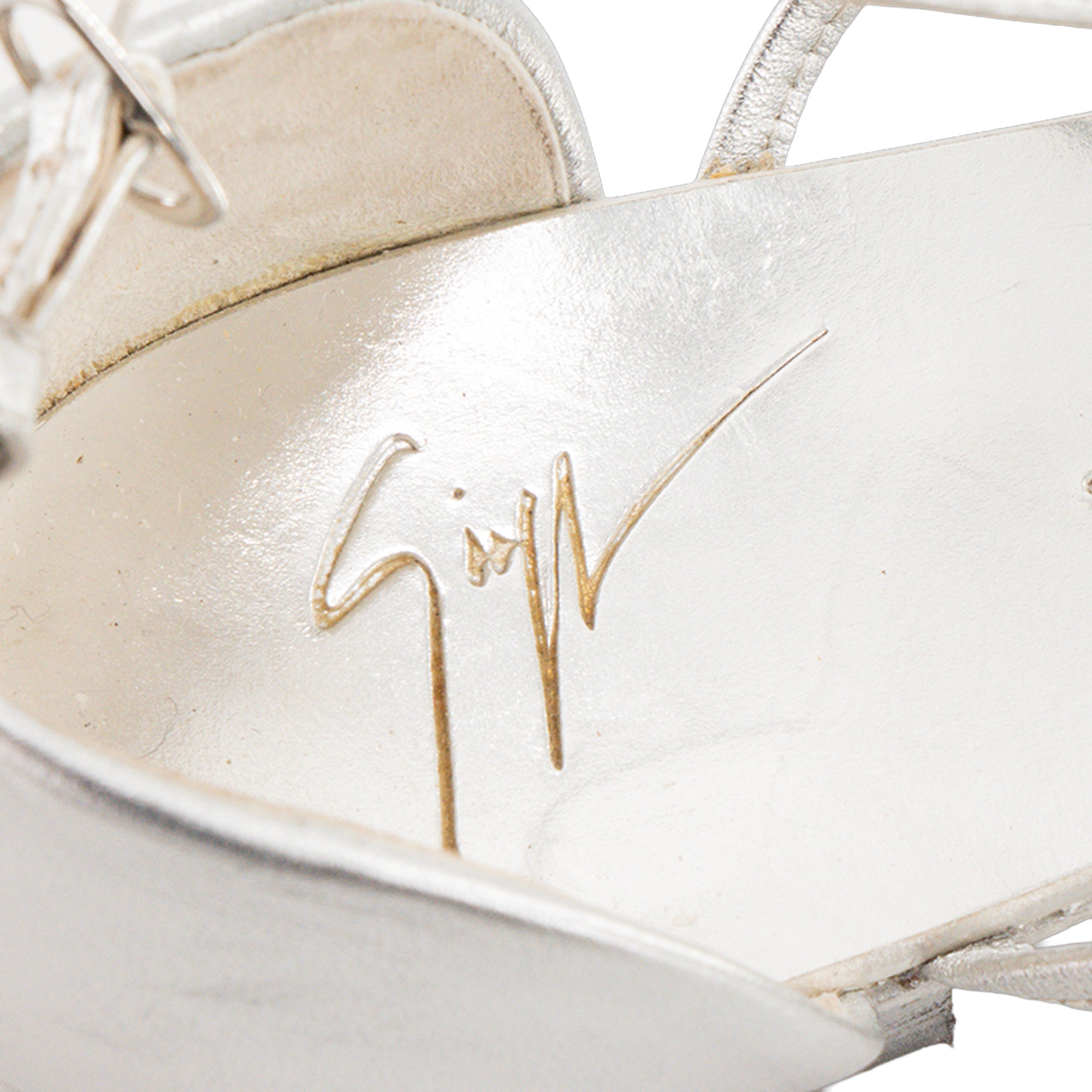 GIUSEPPE ZANOTTI - Sandales Giuseppe Zanotti en cuir et cristaux argentés (T38)