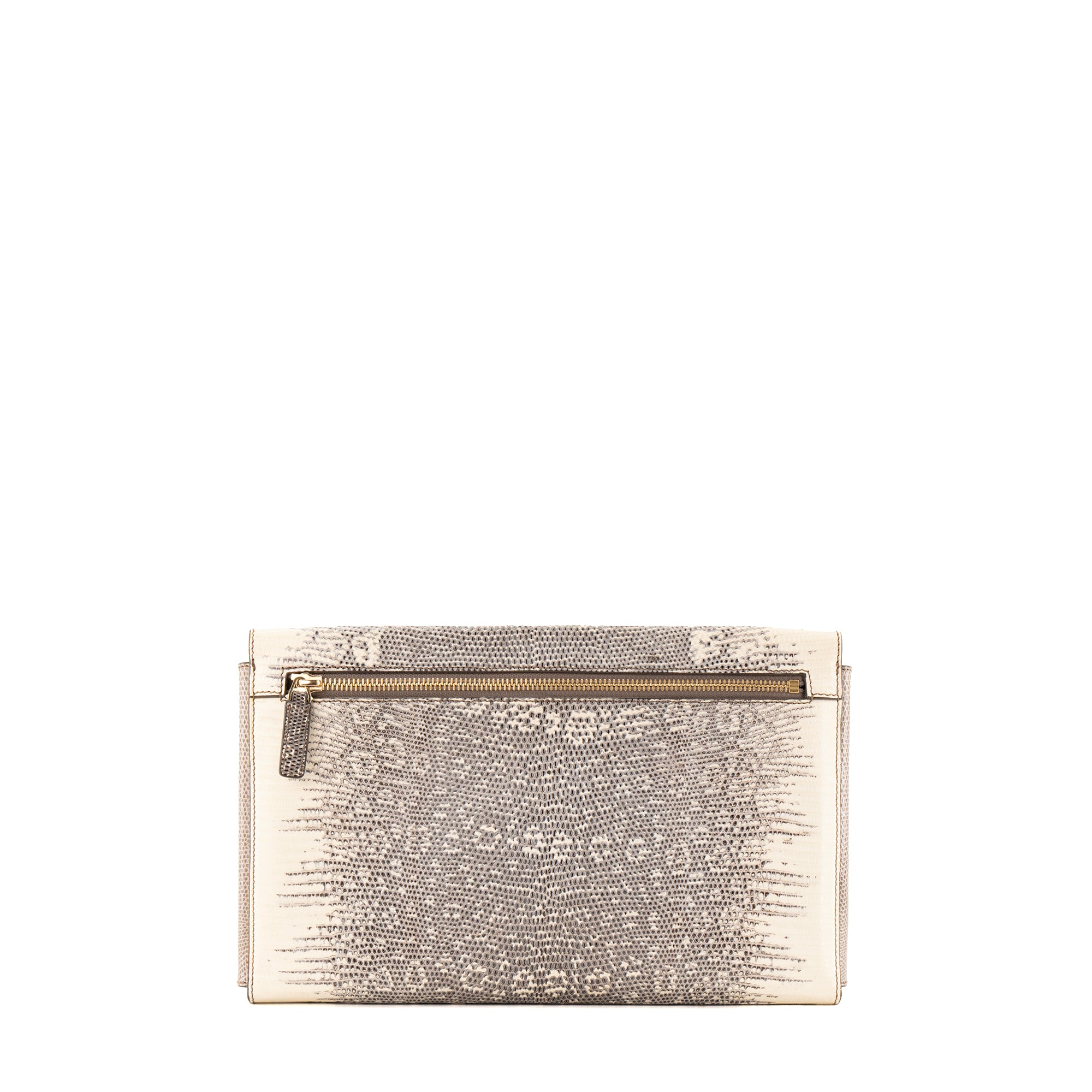 GIVENCHY - Pochette Givenchy en cuir exotique python marron et beige