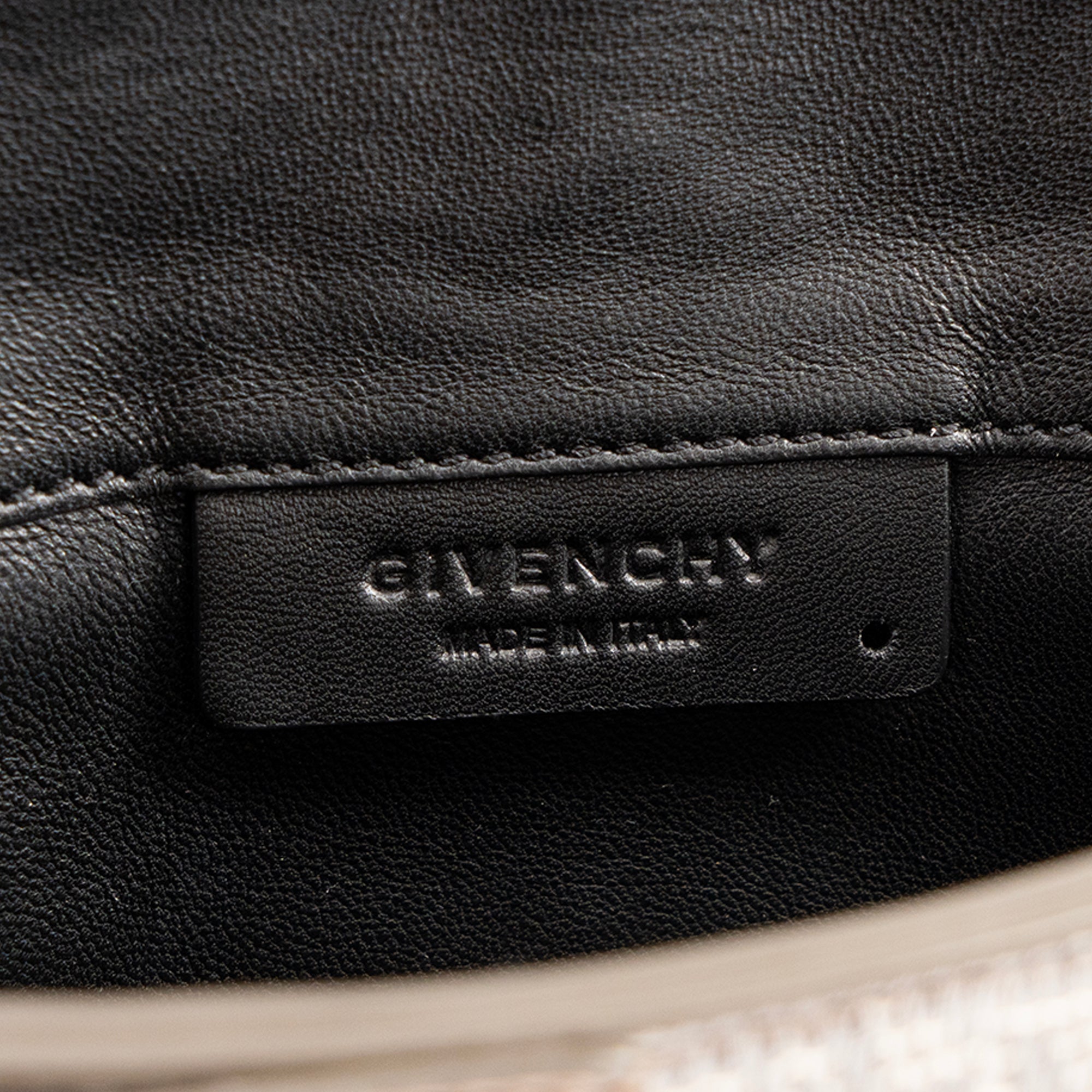GIVENCHY - Pochette Givenchy en cuir exotique python marron et beige