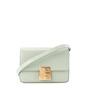GIVENCHY - Sac à bandoulière 4G Mini Givenchy en cuir lisse céladon