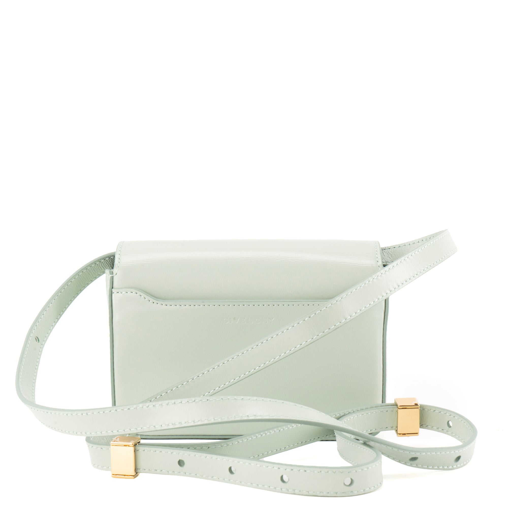 GIVENCHY - Sac à bandoulière 4G Mini Givenchy en cuir lisse céladon