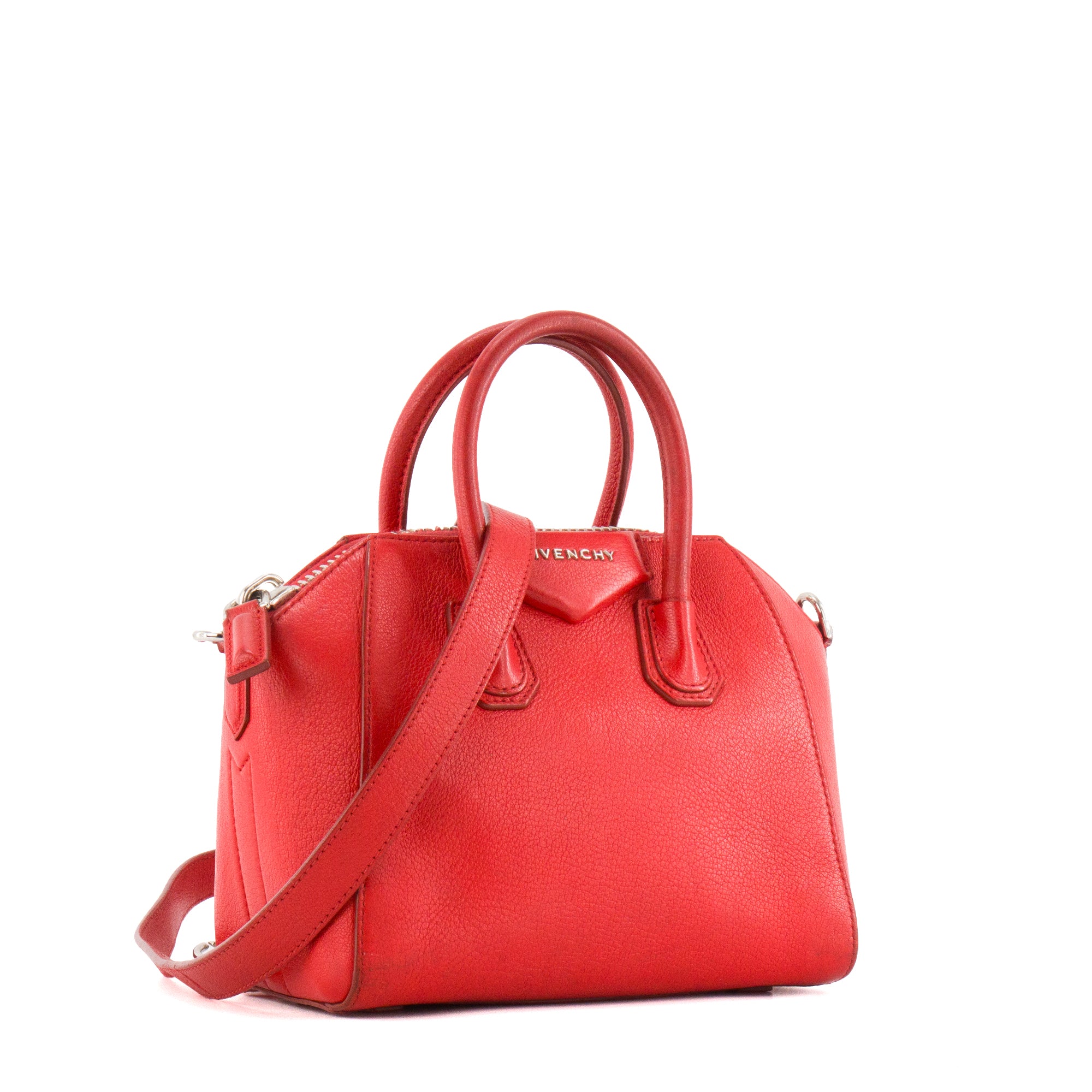 GIVENCHY - Sac à bandoulière Antigona mini Givenchy en cuir grainé rouge