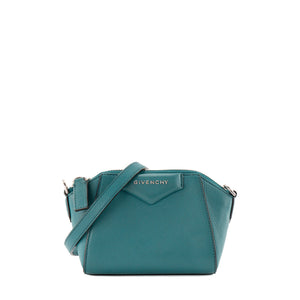 GIVENCHY - Sac à bandoulière Antigona Nano Givenchy en cuir grainé bleu canard