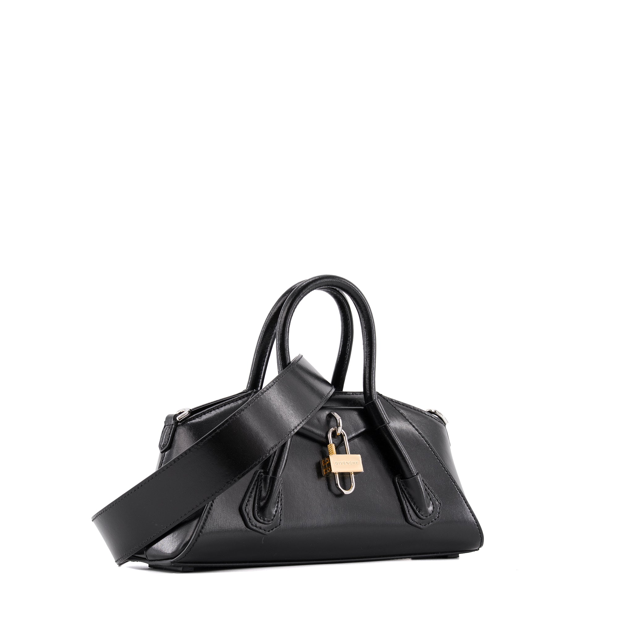 GIVENCHY - Sac à bandoulière Antigona Stretch Mini Givenchy en cuir lisse noir