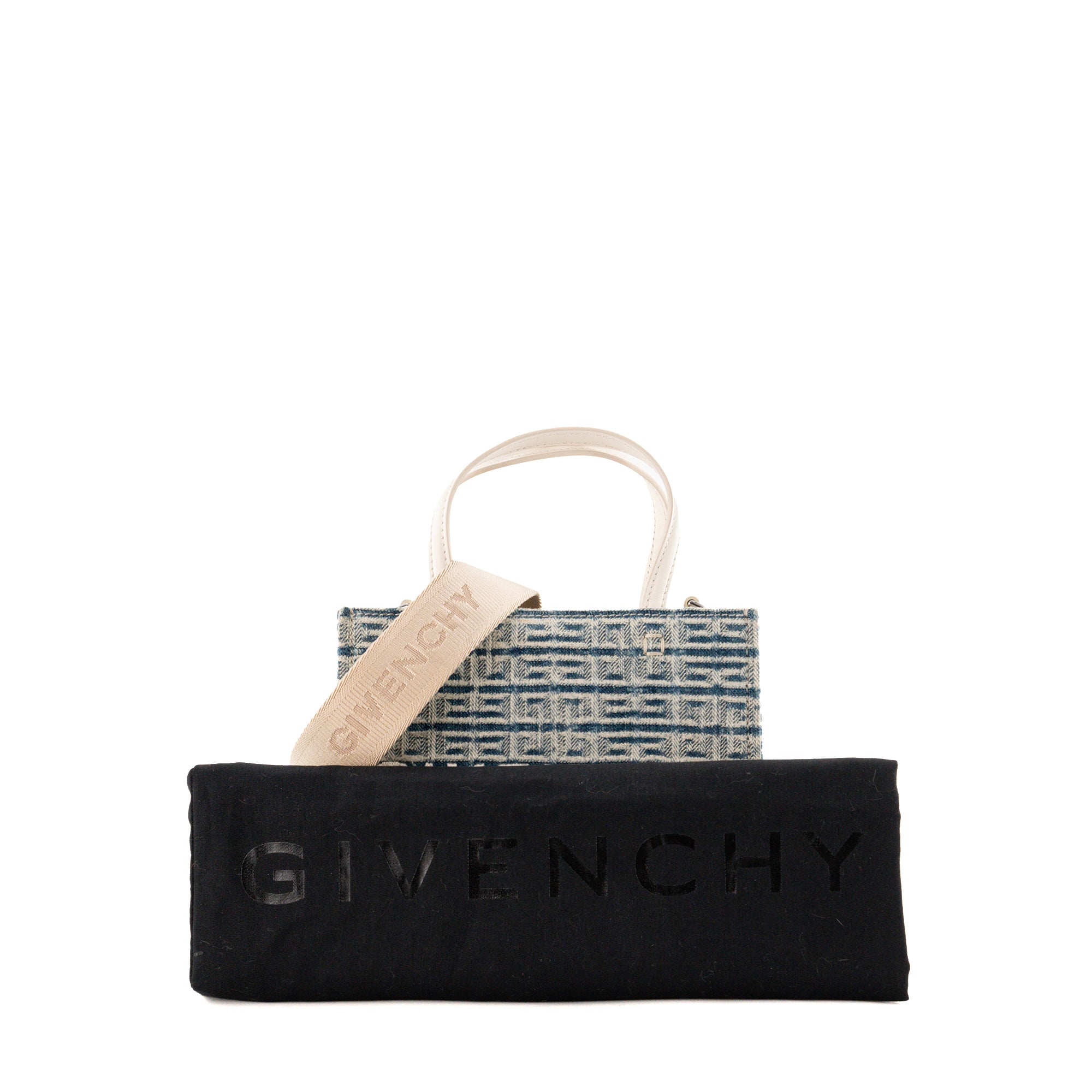 GIVENCHY - Sac à bandoulière G Tote  Givenchy en toile denim bleu marine