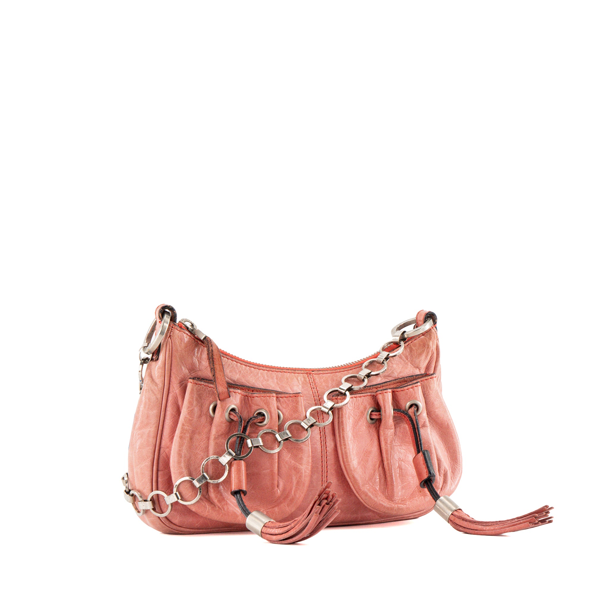 GIVENCHY - Sac à épaule Givenchy en cuir froissé rose