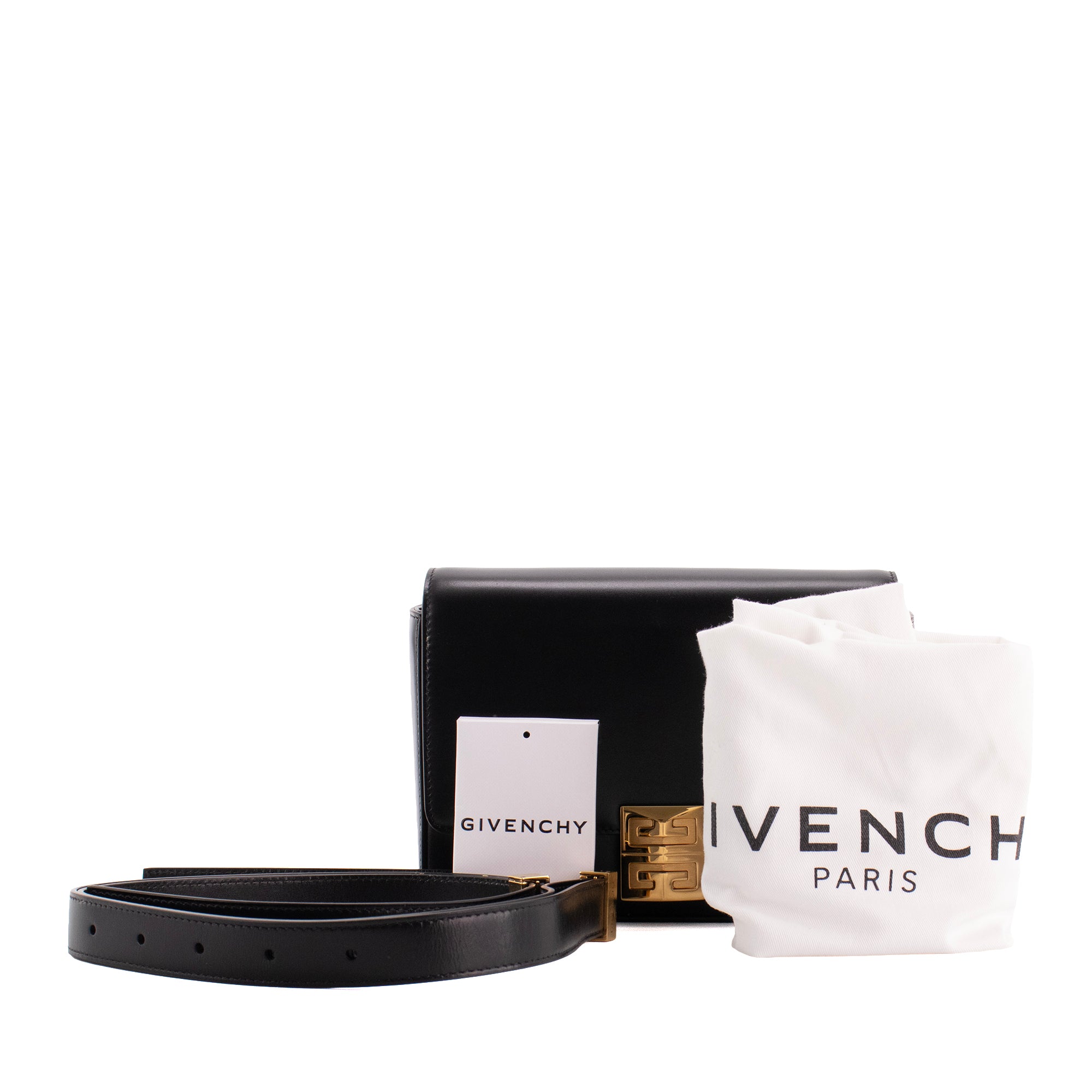 GIVENCHY - Sac à bandoulière 4G medium Givenchy en cuir box noir