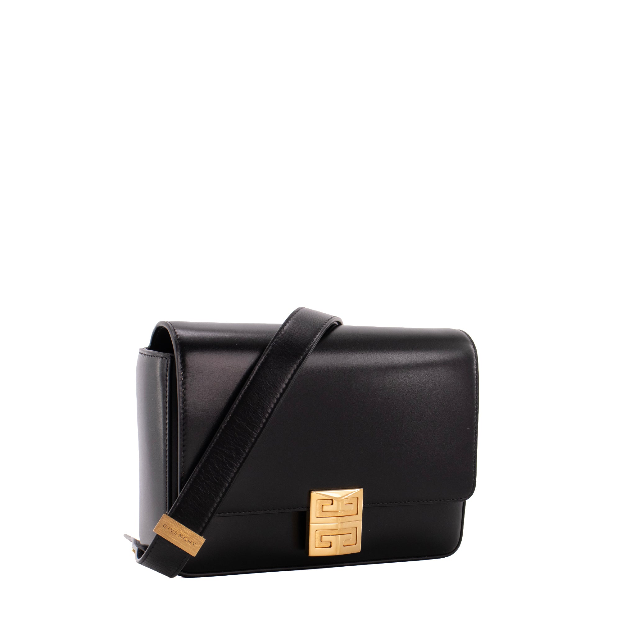 GIVENCHY - Sac à bandoulière 4G medium Givenchy en cuir box noir