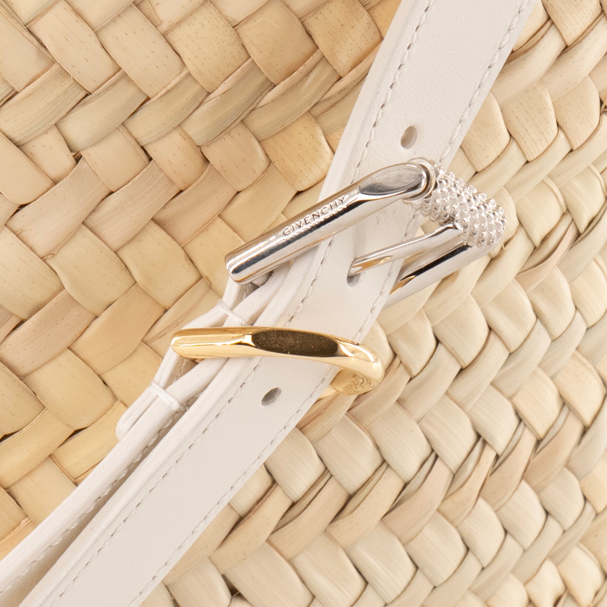 GIVENCHY - Sac cabas Voyou Givenchy en cuir blanc et raphia