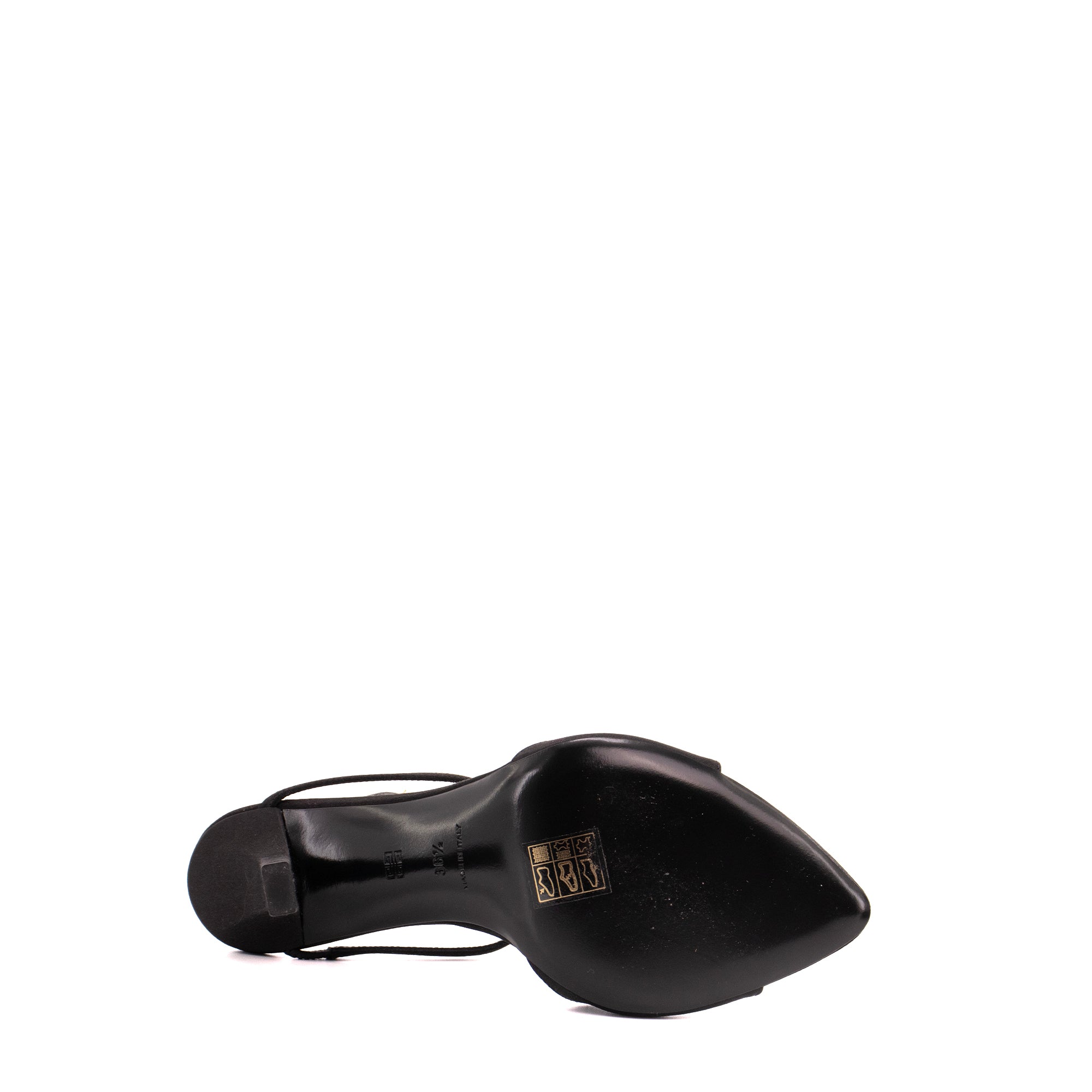GIVENCHY - Sandales à talon G Lock Givenchy en satin noir (T36.5)