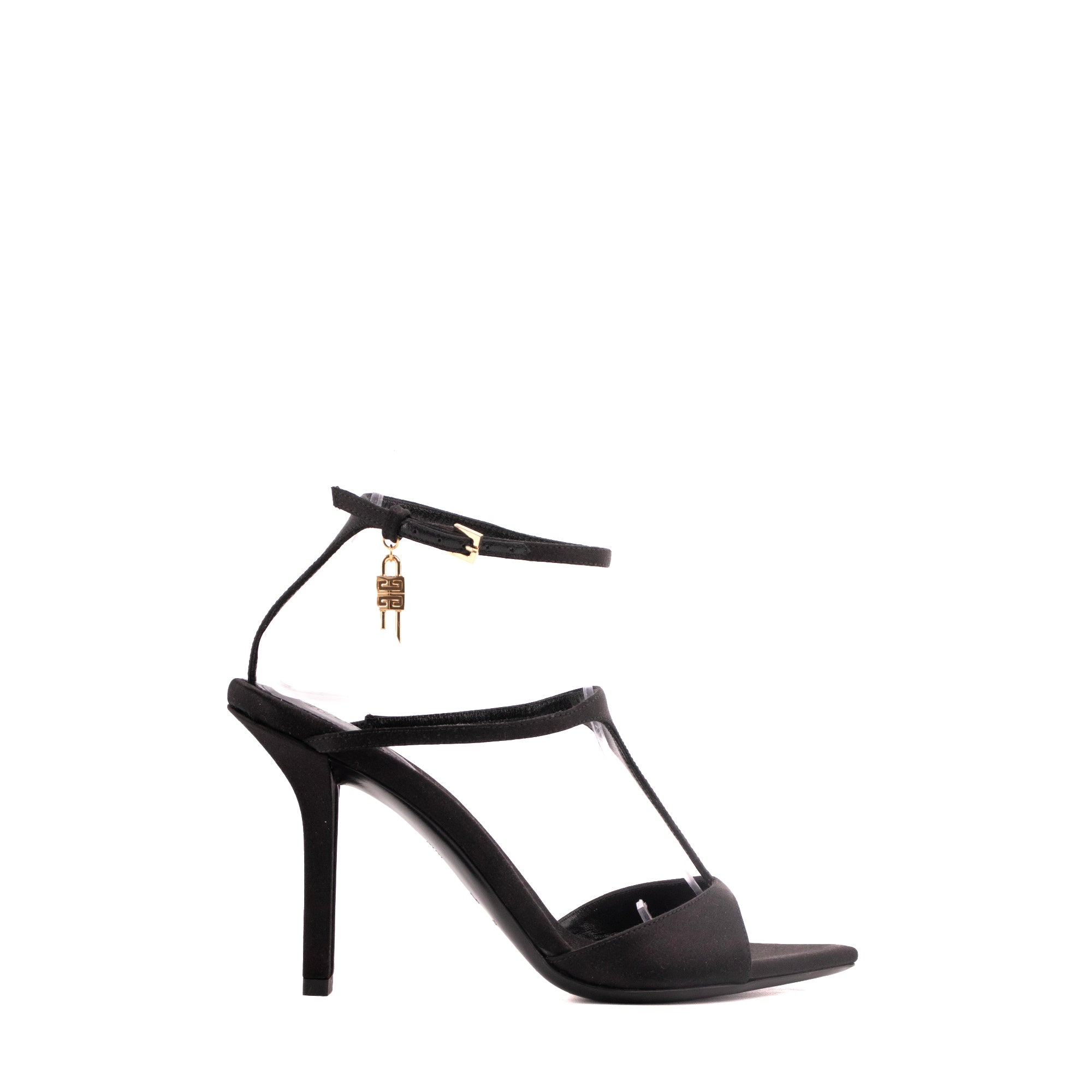 GIVENCHY - Sandales à talon G Lock Givenchy en satin noir (T36.5)