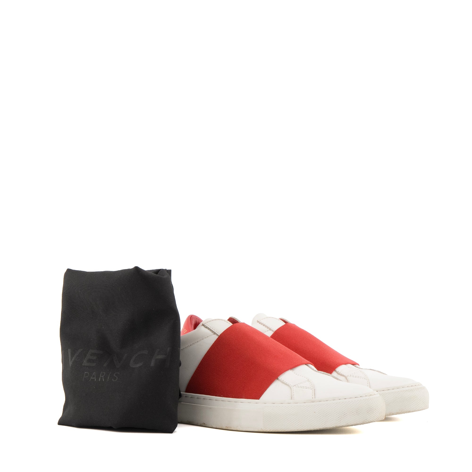 GIVENCHY - Sneakers Urban Street Givenchy en cuir blanc et rouge