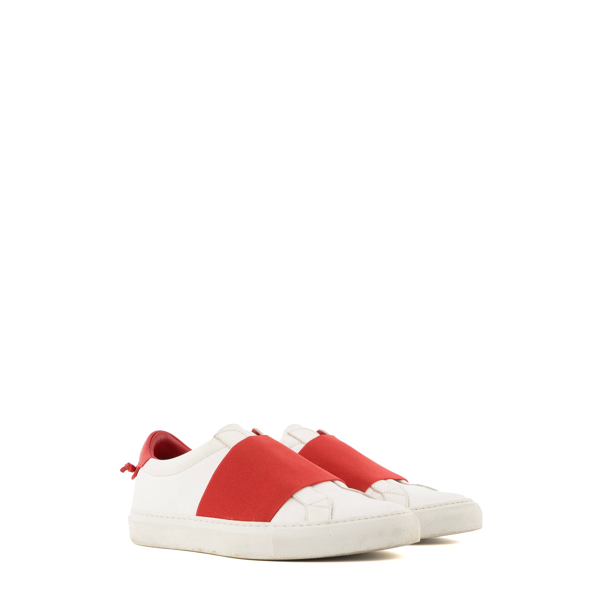 GIVENCHY - Sneakers Urban Street Givenchy en cuir blanc et rouge