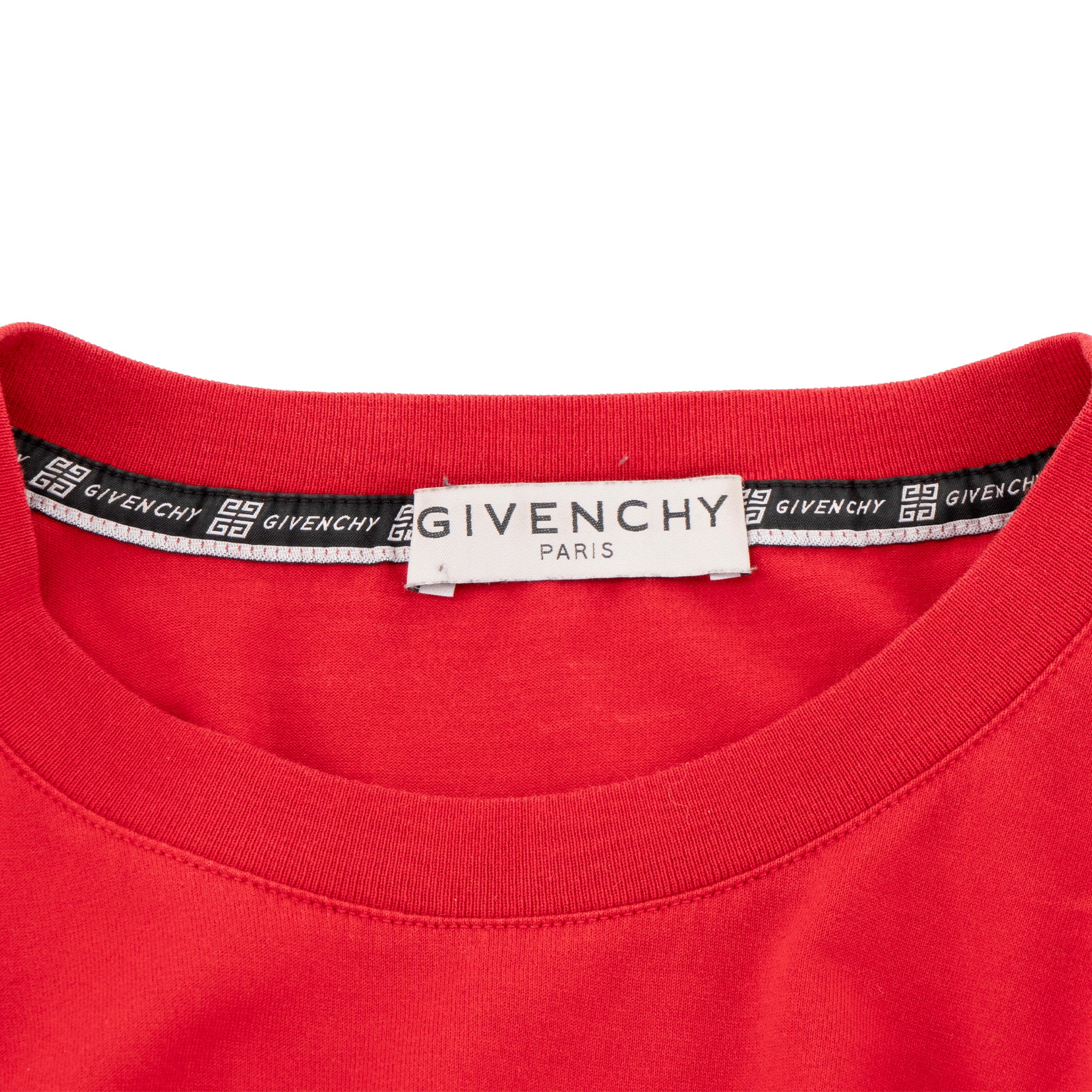 GIVENCHY - Tee-shirt à manche courte Logo destroyed Givenchy en coton rouge (M)