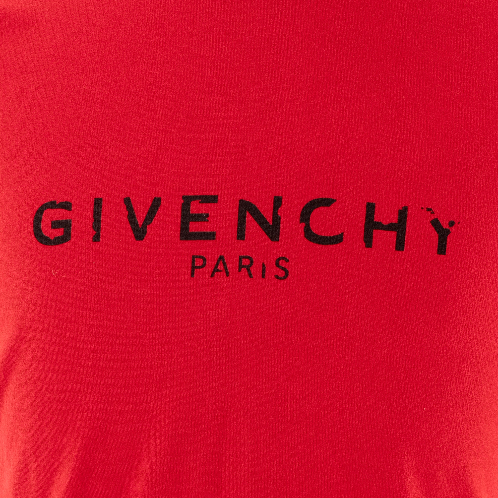 GIVENCHY - Tee-shirt à manche courte Logo destroyed Givenchy en coton rouge (M)
