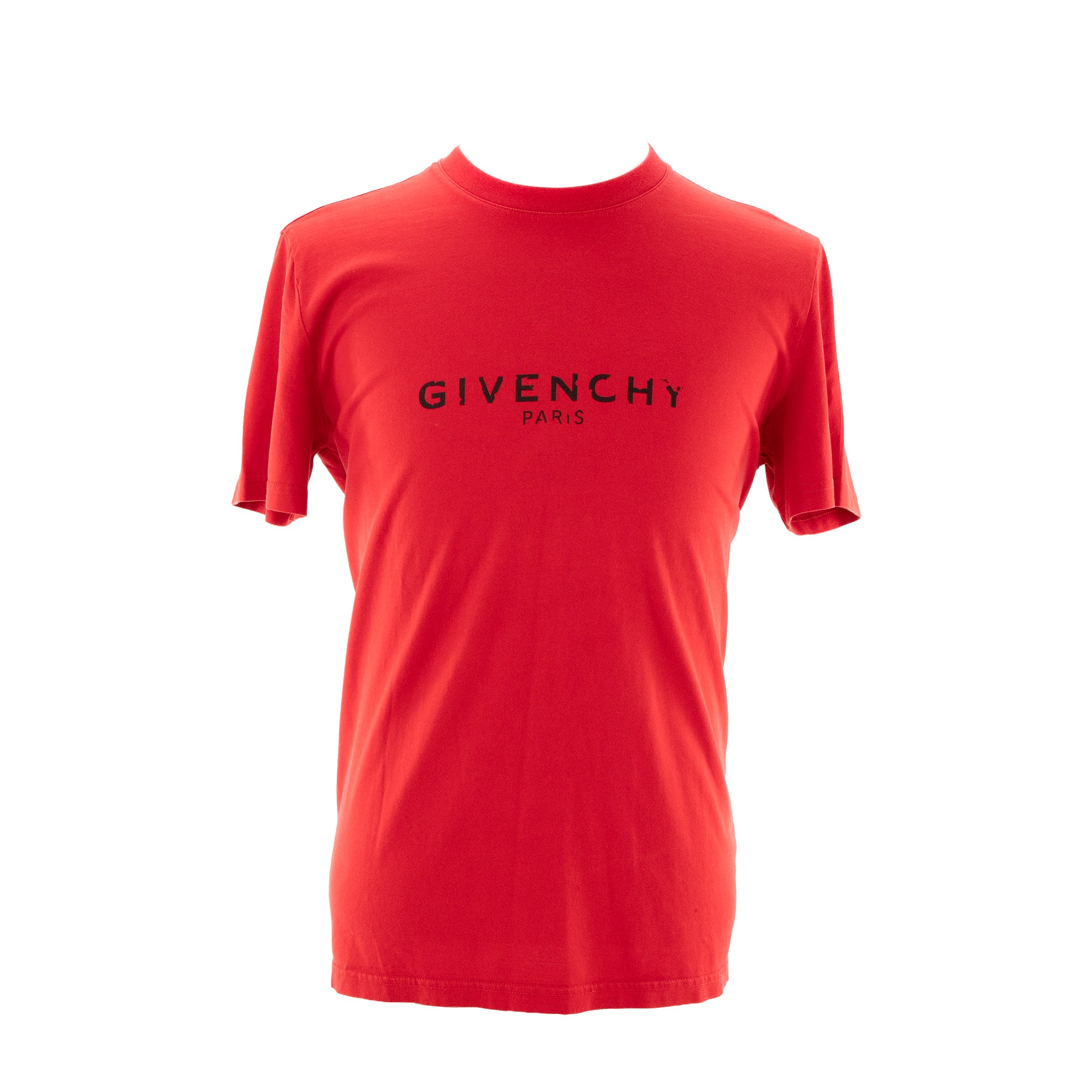 GIVENCHY - Tee-shirt à manche courte Logo destroyed Givenchy en coton rouge (M)