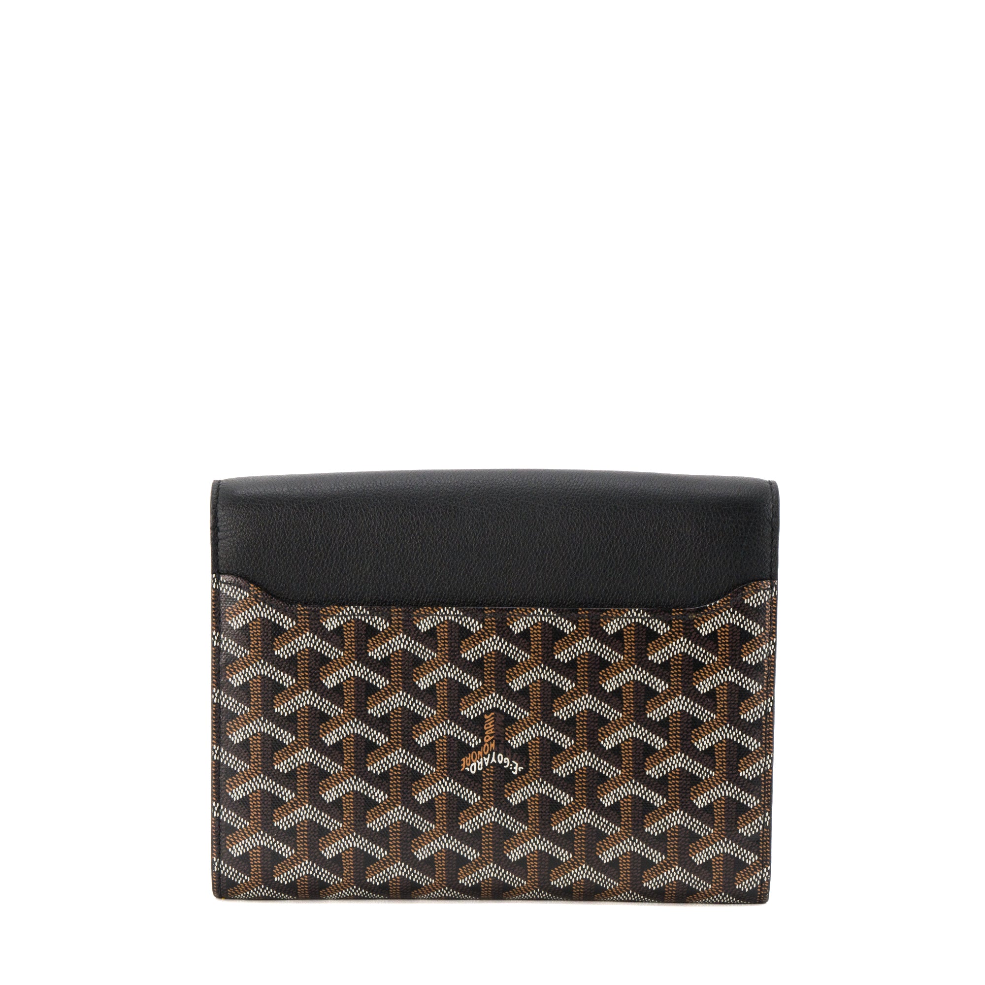 GOYARD - Pochette à bandoulière Chypre Goyard en toile Goyardine noire et marron