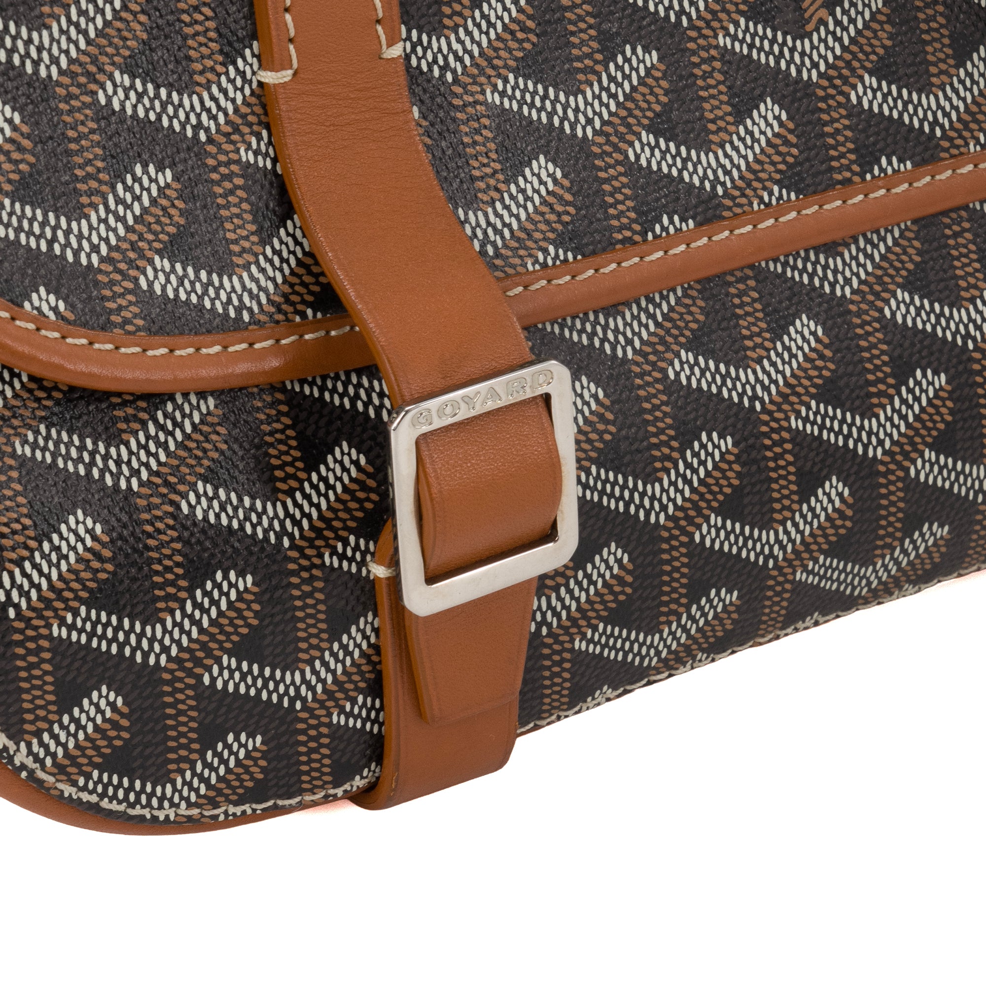 GOYARD - Sac à bandoulière Belvedere Goyard en toile enduite goyardine et cuir marron