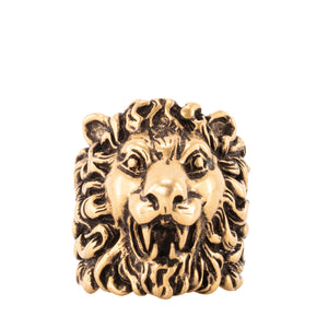 GUCCI - Bague Tête de Lion Gucci en métal doré (T59)