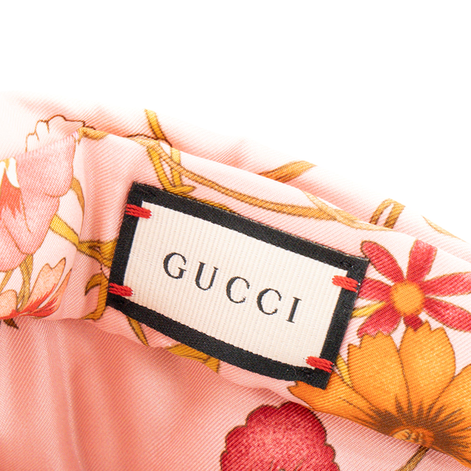 GUCCI - Pink Silk Flora Gucci Headband (M)