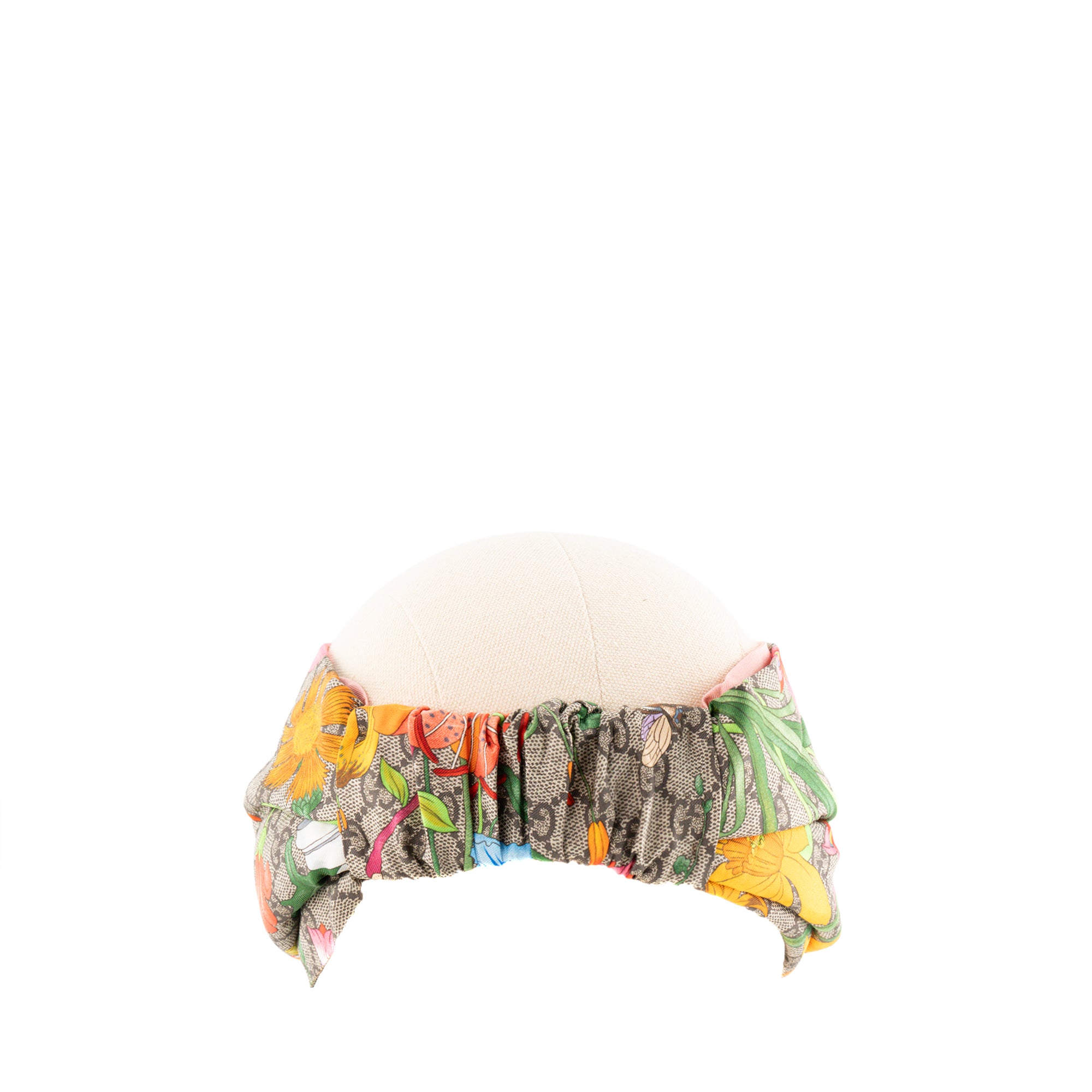 GUCCI - Bandeau Gucci en soie monogrammée et motifs multicolores (M)