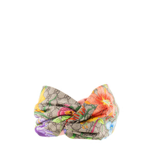 GUCCI - Bandeau Gucci en soie monogrammée et motifs multicolores (M)