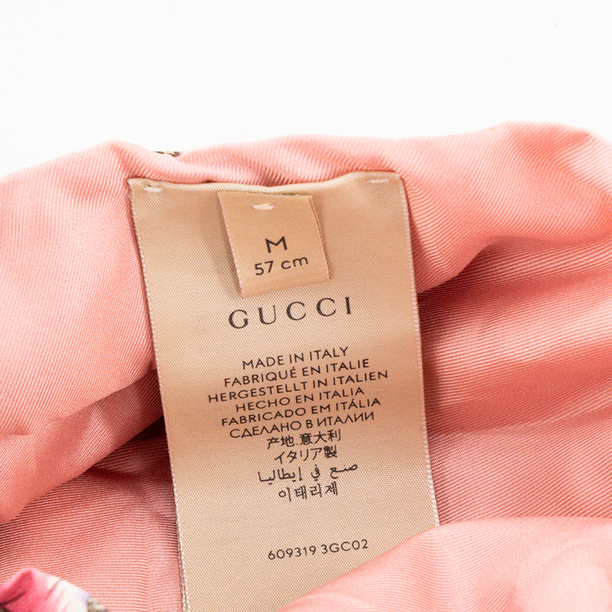 GUCCI - Bandeau Gucci en soie monogrammée et motifs multicolores (M)