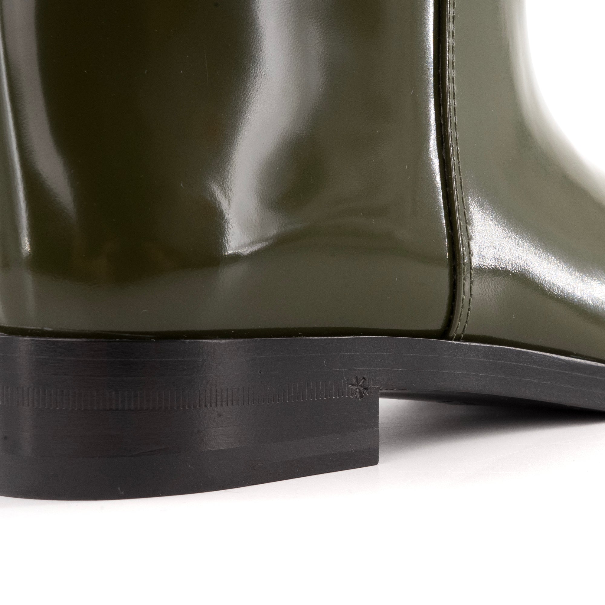 GUCCI - Bottes Mors Gucci en cuir verni kaki (T38.5)