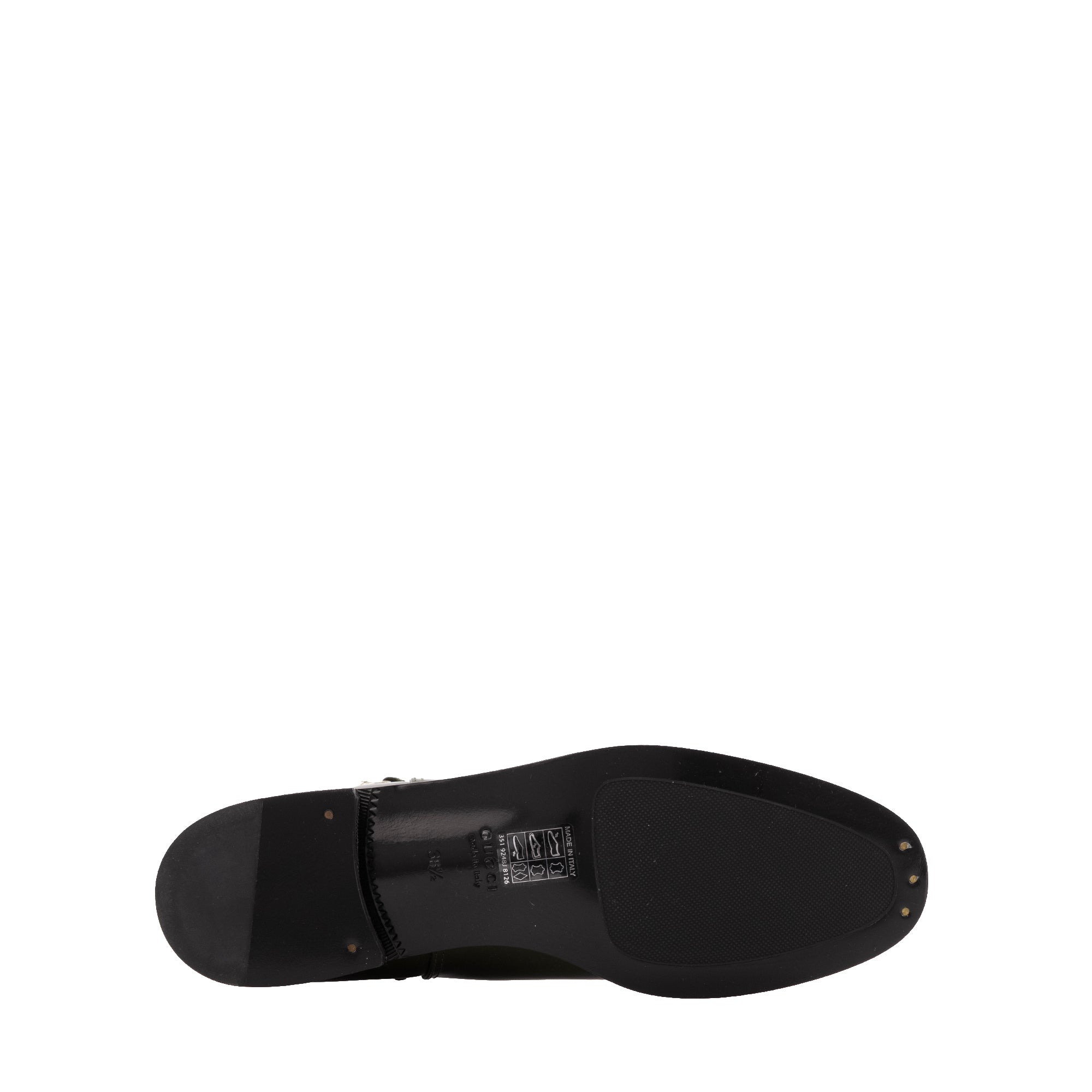 GUCCI - Bottes Mors Gucci en cuir verni kaki (T38.5)