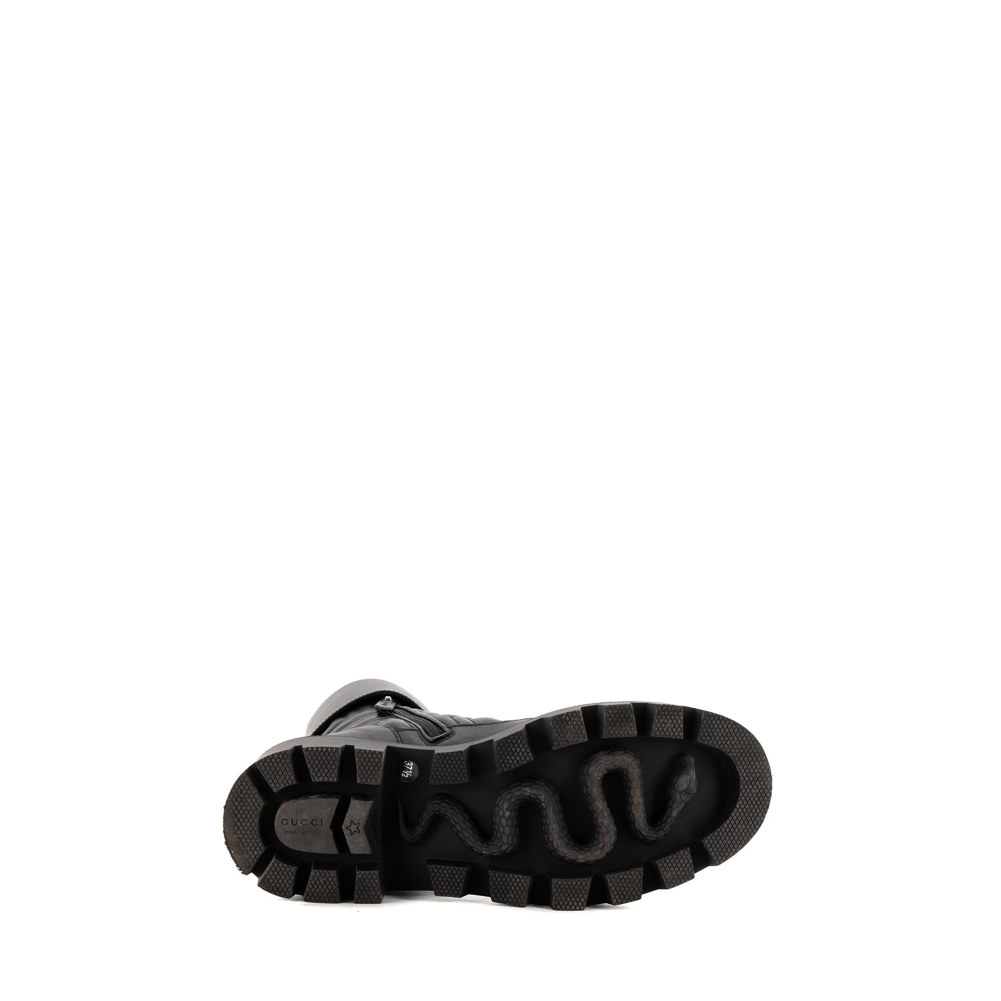 GUCCI - Bottines GG Marmont Gucci en cuir lisse noir (T37,5)