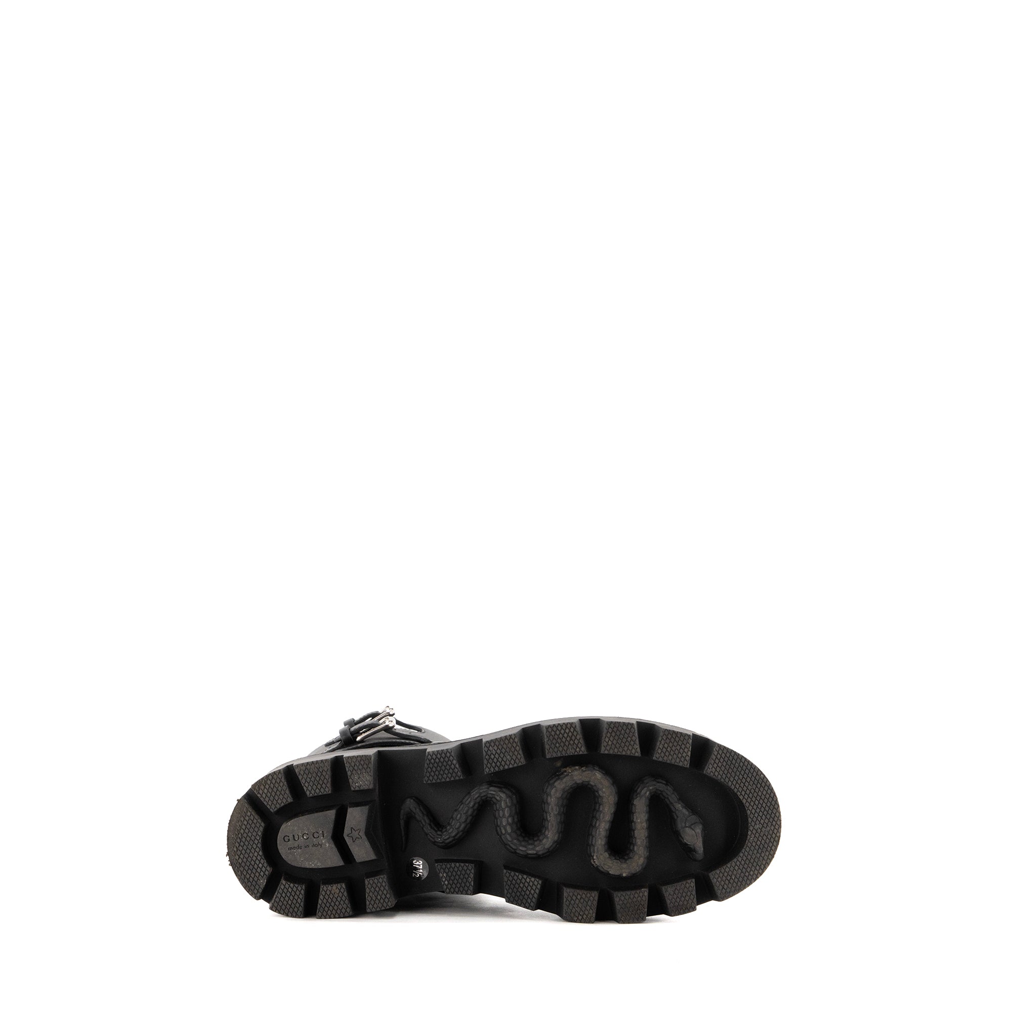 GUCCI - Bottines GG Marmont Gucci en cuir lisse noir (T37,5)