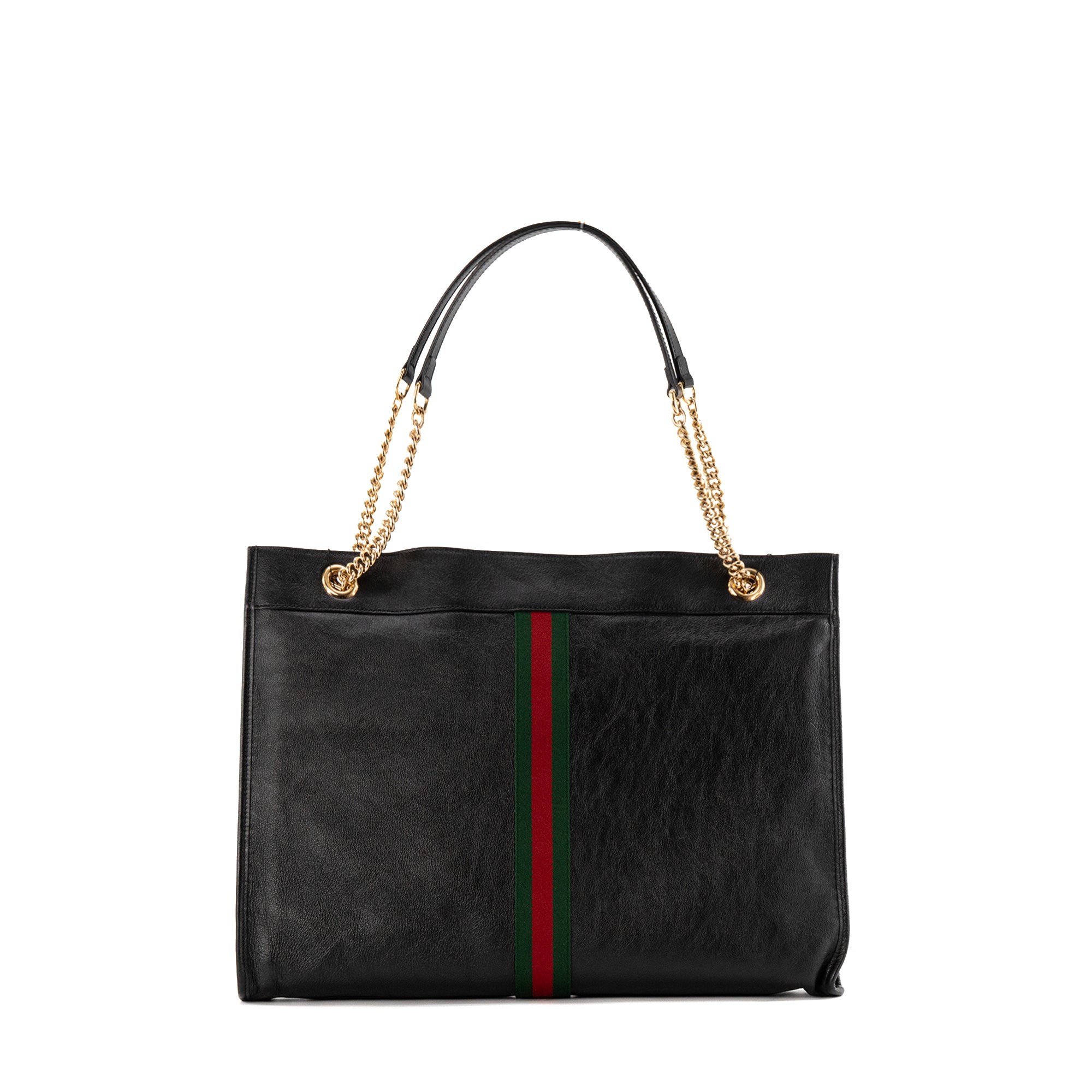 GUCCI - Sac cabas Rajah Gucci en cuir froissé noir