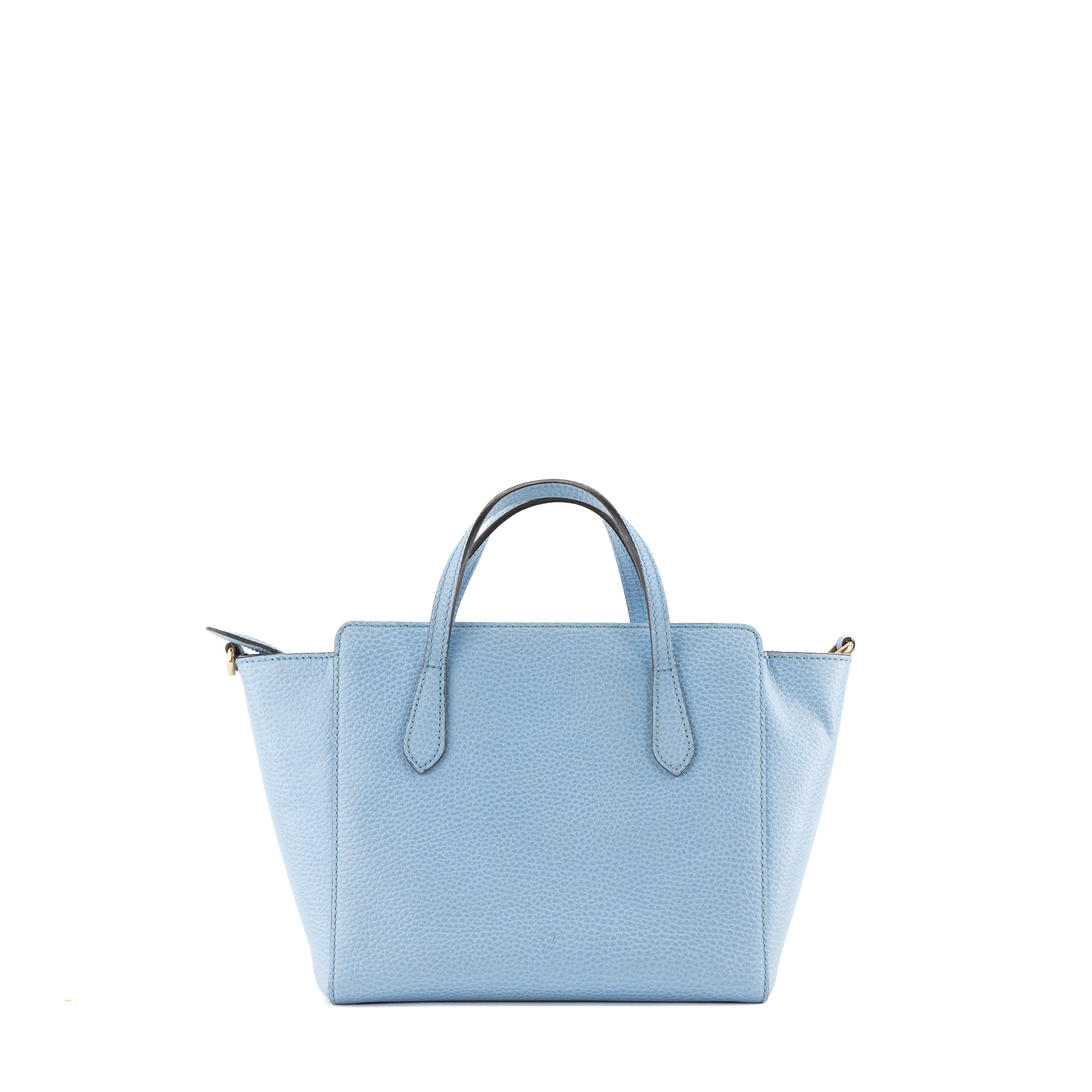 GUCCI - Sac à main Swing mini Gucci en cuir grainé bleu jean
